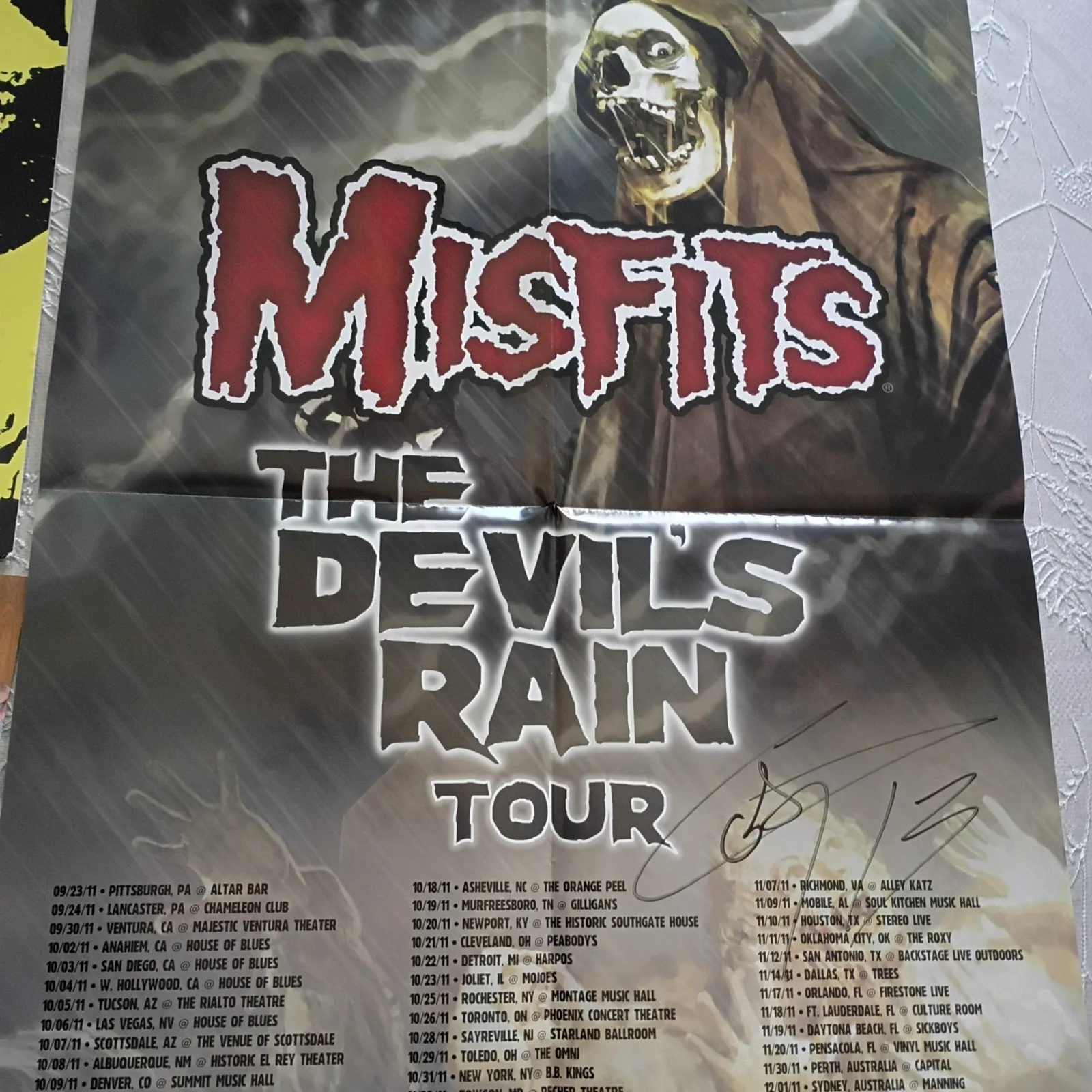 Misfits signed By 5 vinyl & signed By goat poster Photo Proof Jerry Only, image 3