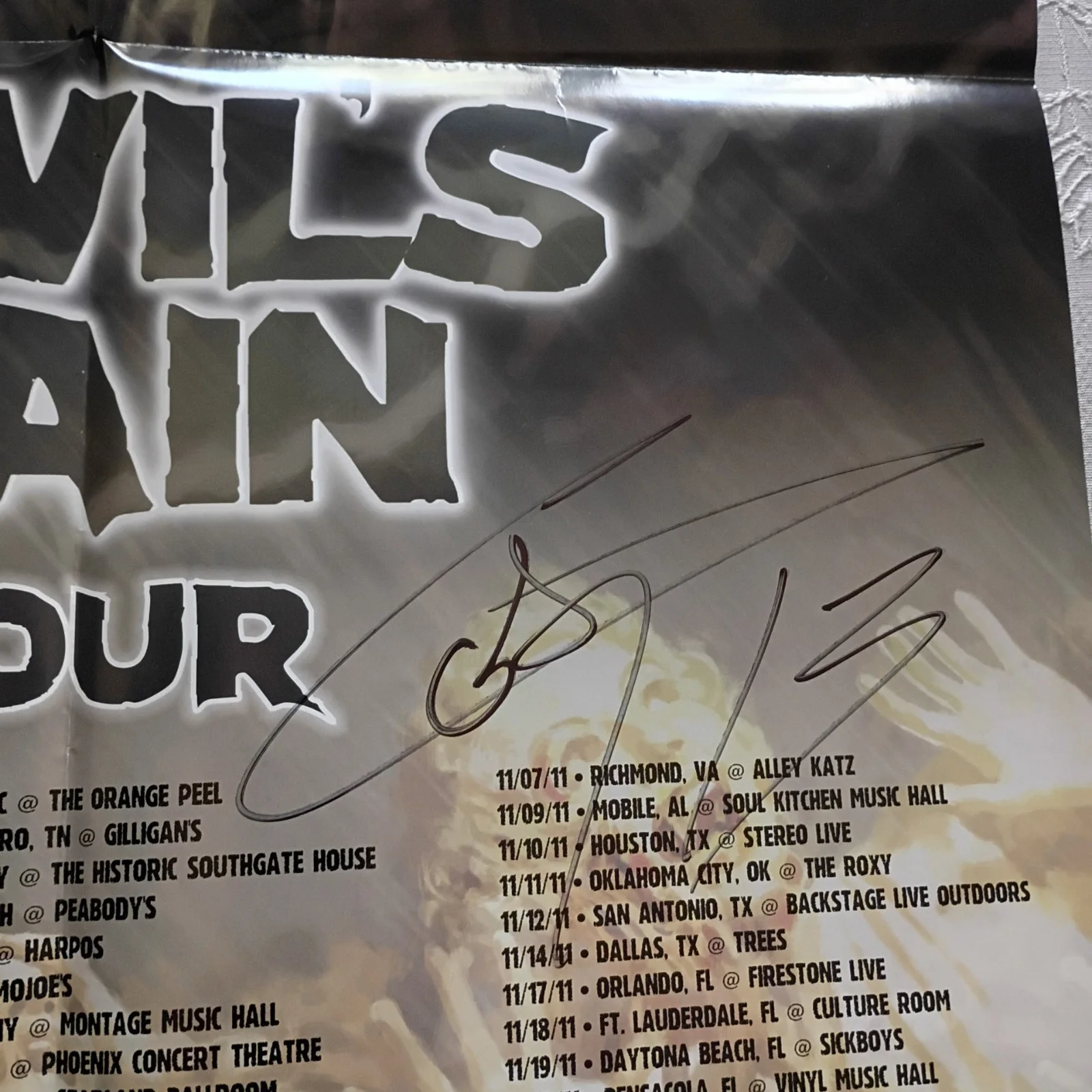 Misfits signed By 5 vinyl & signed By goat poster Photo Proof Jerry Only, image 5
