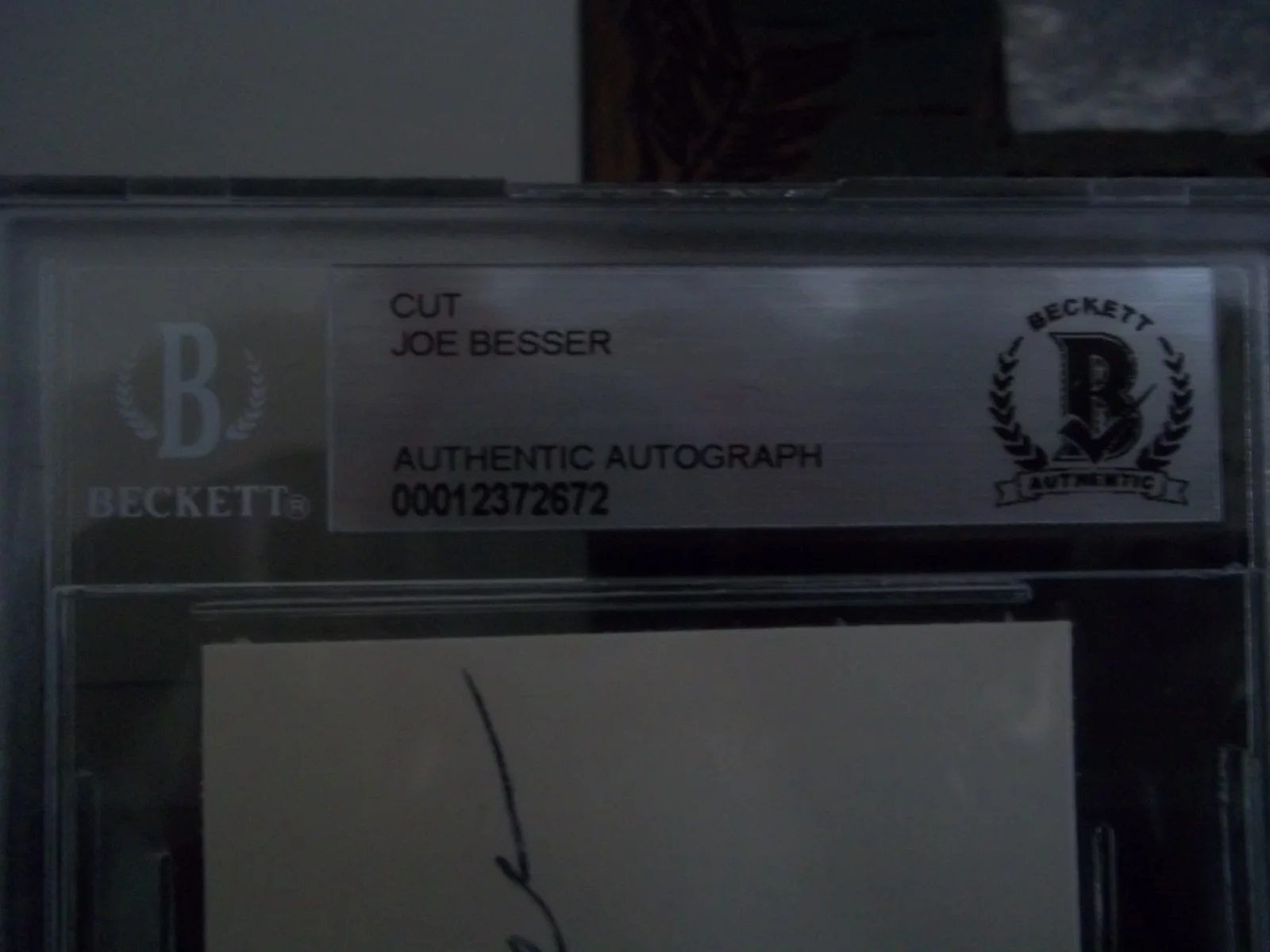 Joe Besser — Joe Besser-Three Stooges-cut signature-Beckett Slabbed, изображение 2