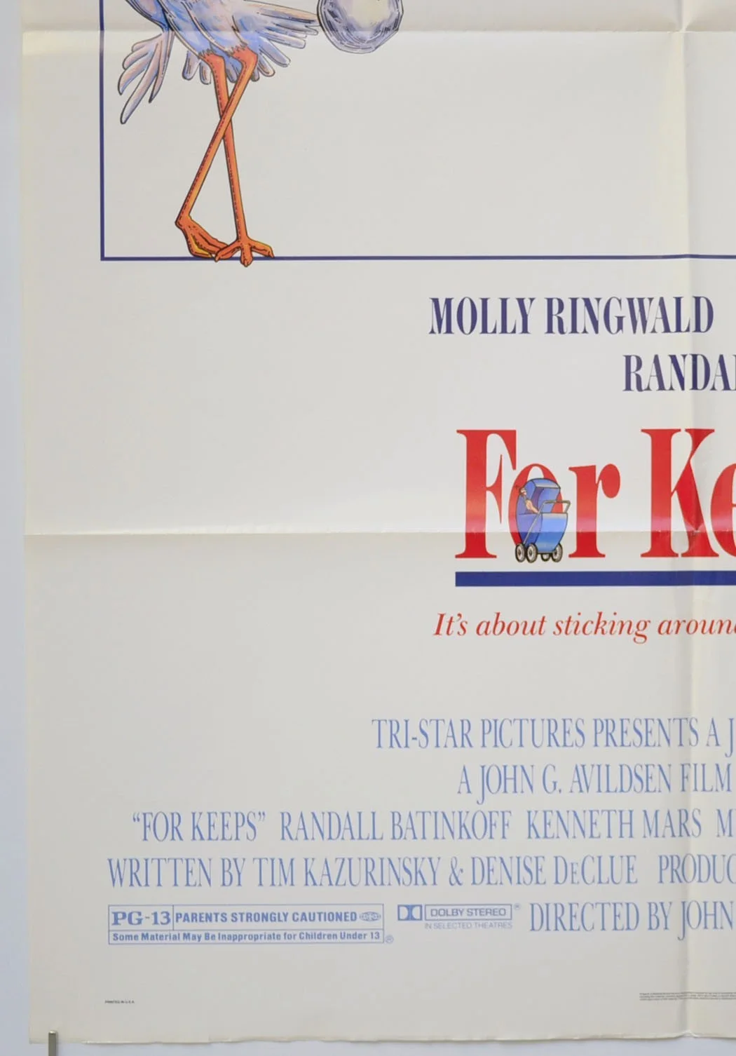 FOR KEEPS (1988) Original One Sheet Movie Poster - Molly Ringwald (Maybe Baby), image 4
