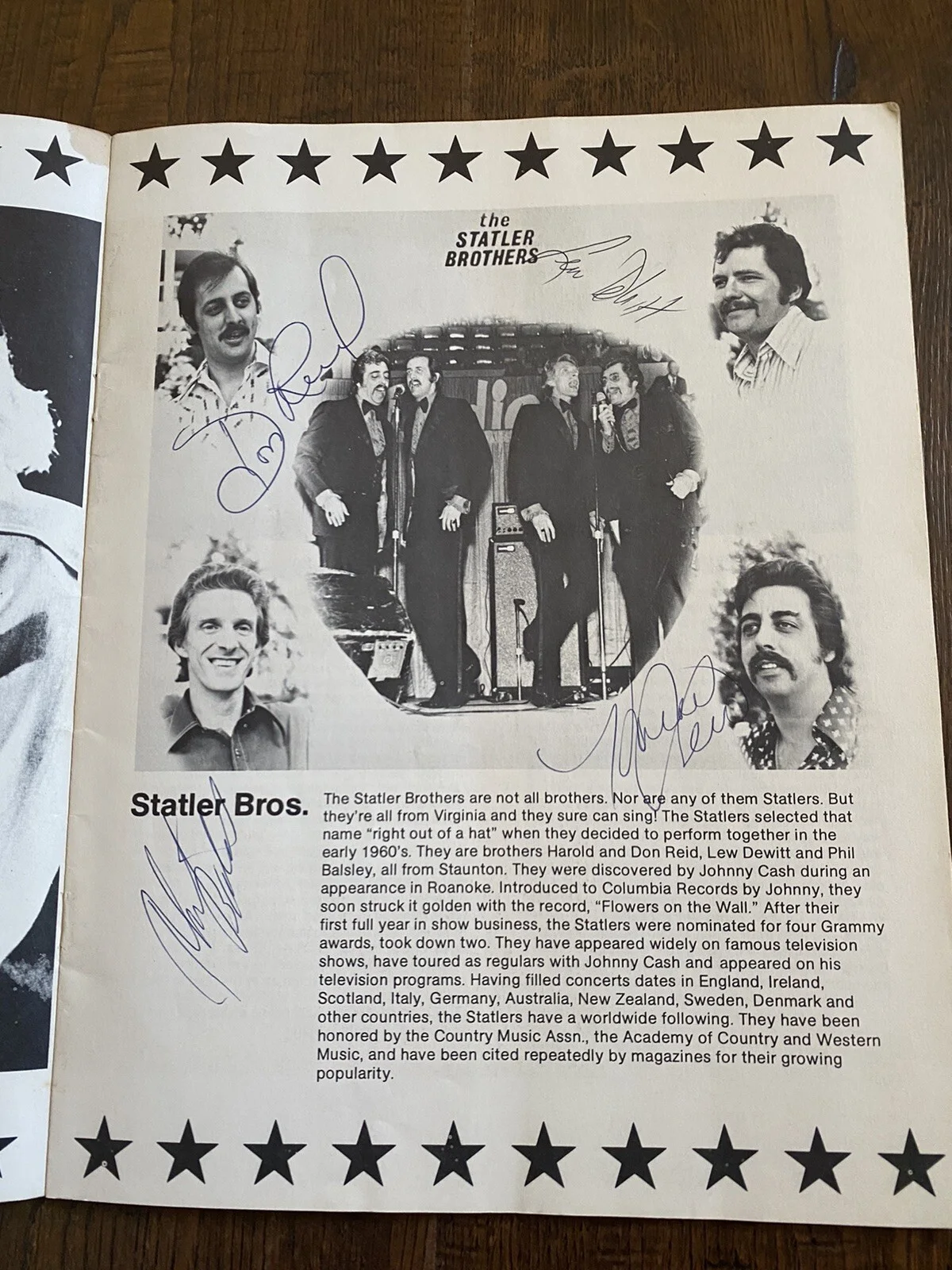 tammy wynette statler cal smith others signed autograph country Music program!, image 2