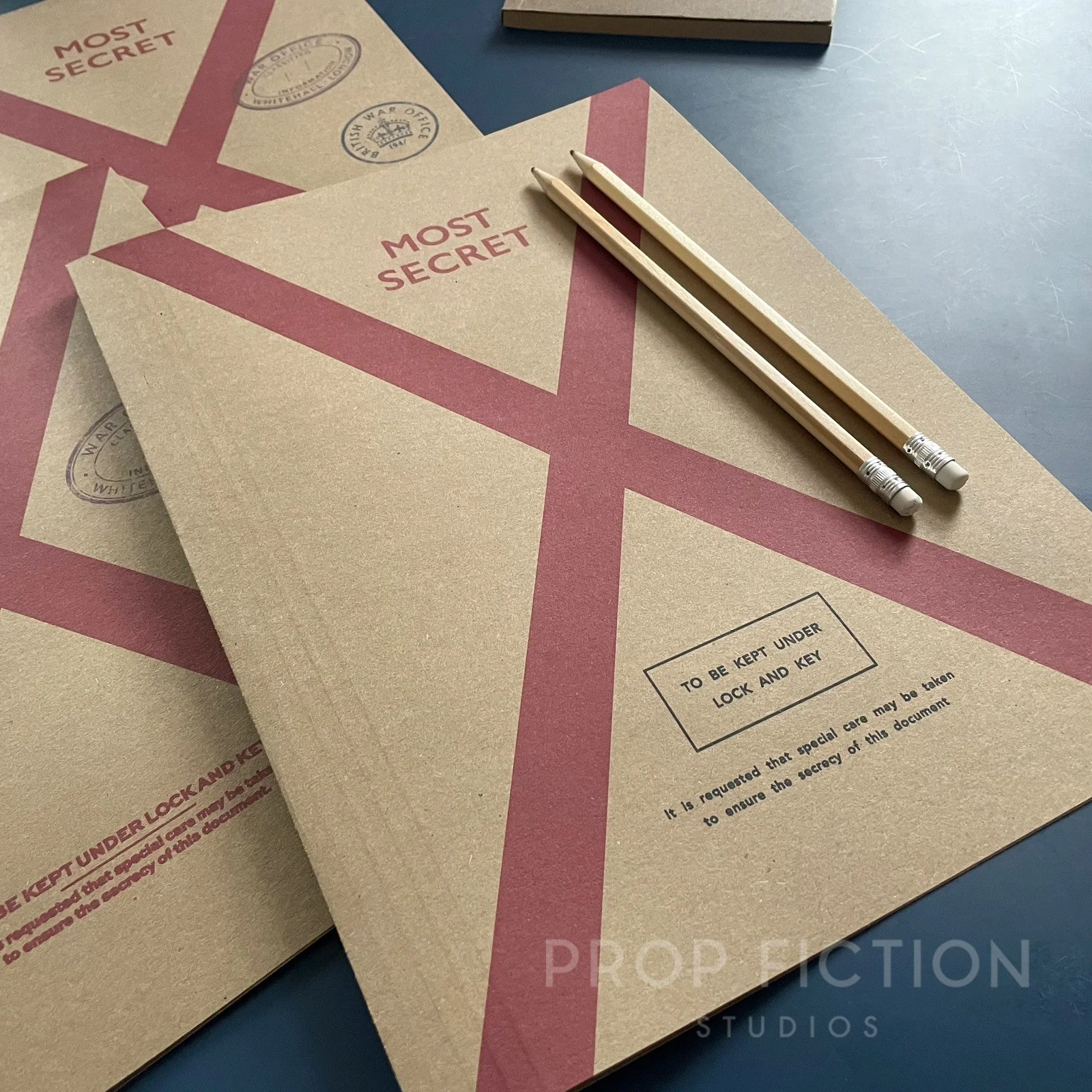 Prop Cosplay Top Secret Wartime Operation Files / 3 x Blank WW2 Folder Set, image 2