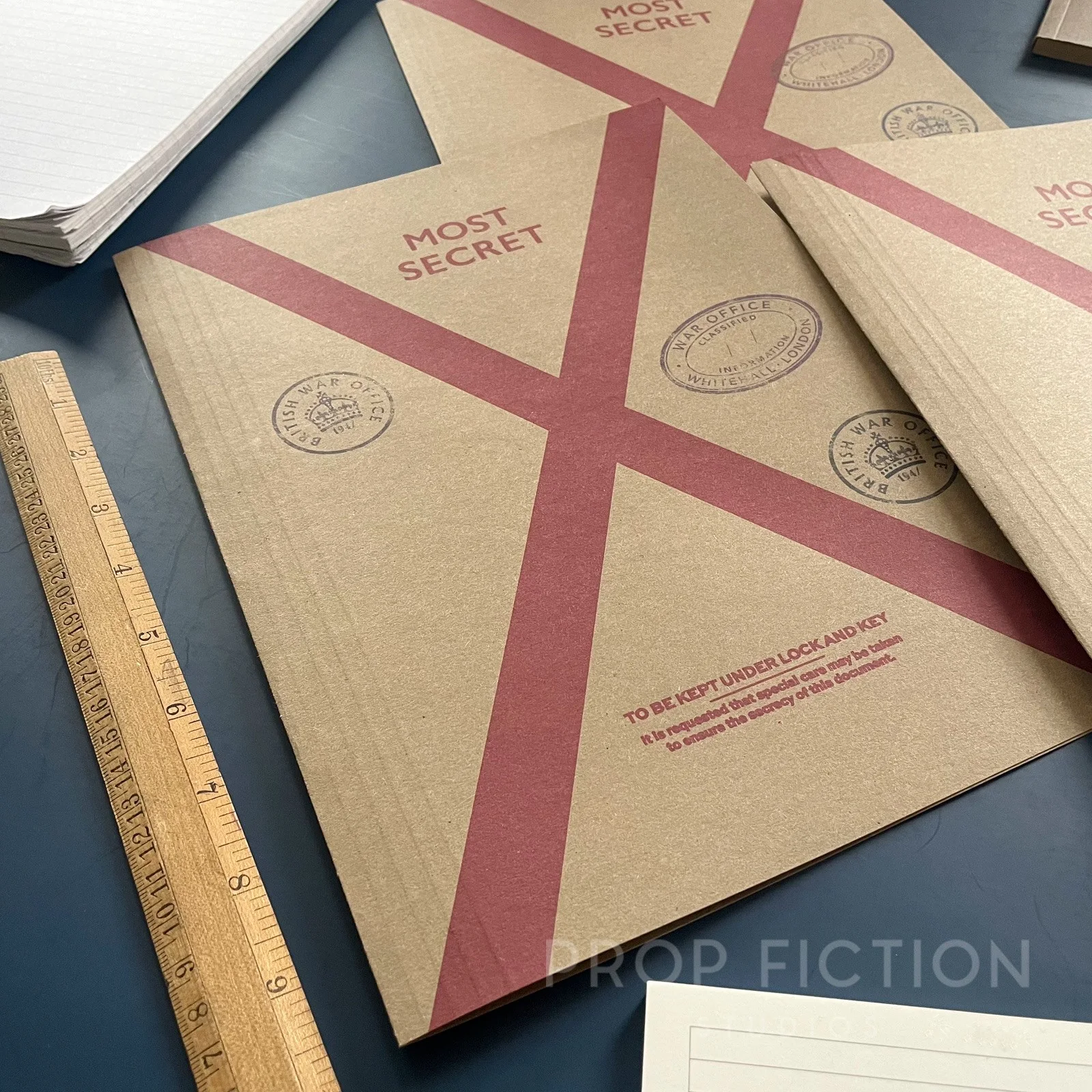Prop Cosplay Top Secret Wartime Operation Files / 3 x Blank WW2 Folder Set, image 3