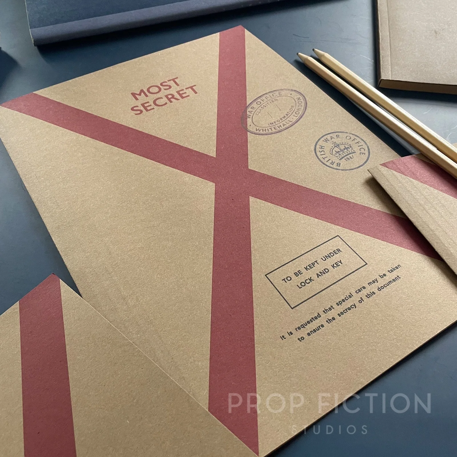 Prop Cosplay Top Secret Wartime Operation Files / 3 x Blank WW2 Folder Set, image 4