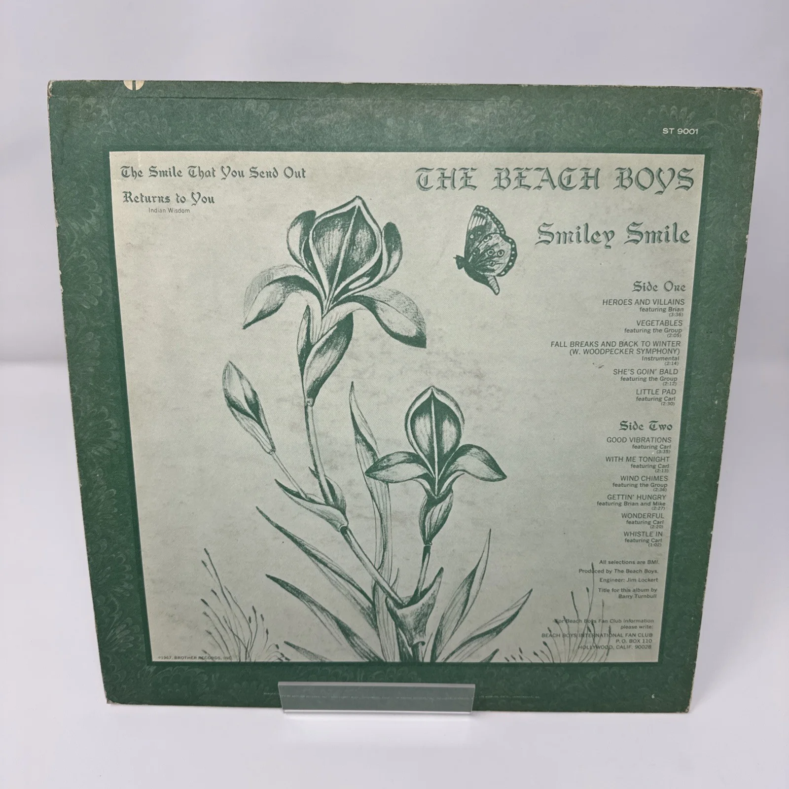 The Beach Boys Autographed Smiley Smile Record LP - Brian Wilson, Al Jardine +1, image 2