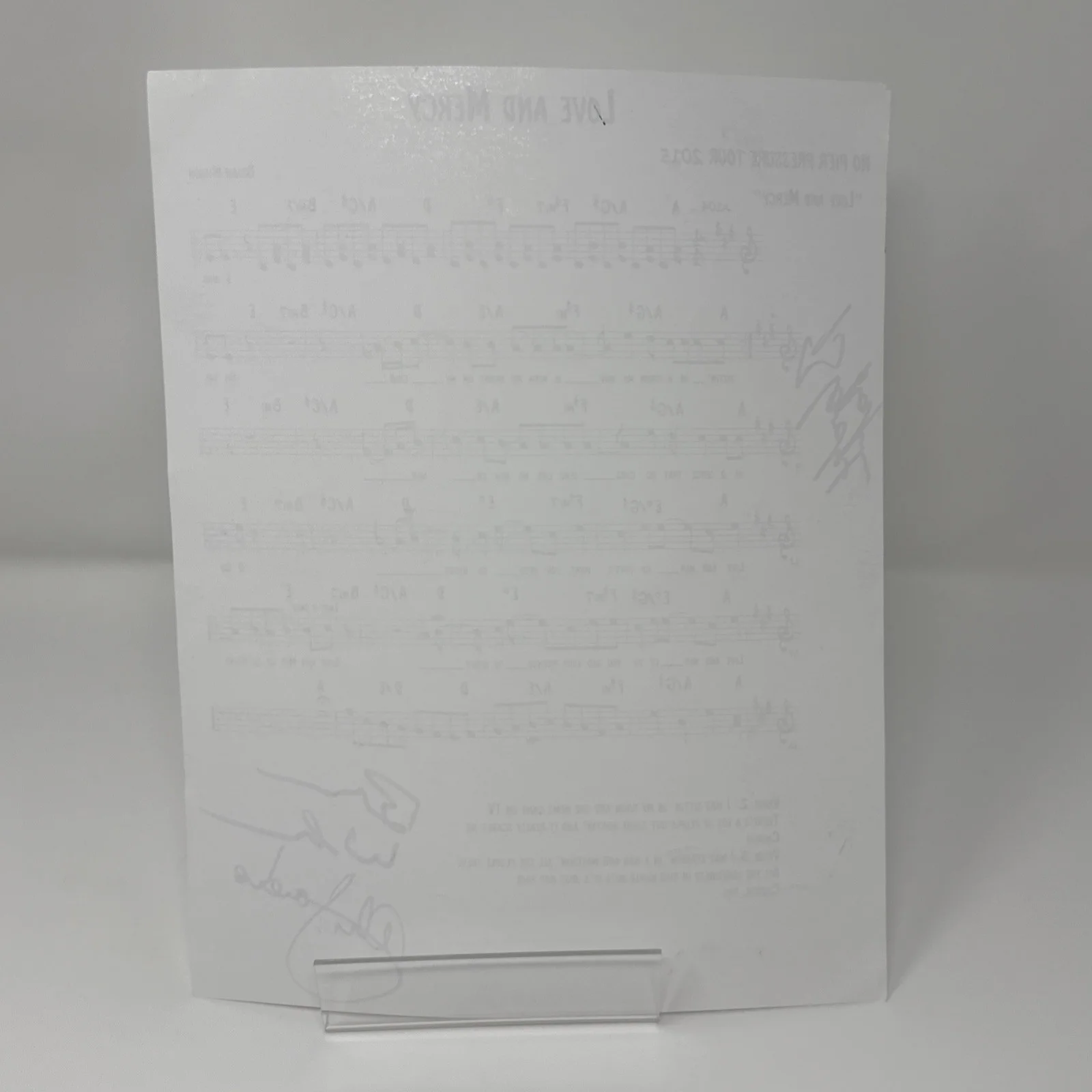 Brian Wilson, Al Jardine And Blondie Chaplin Signed Love And Mercy Sheet Music, изображение 2