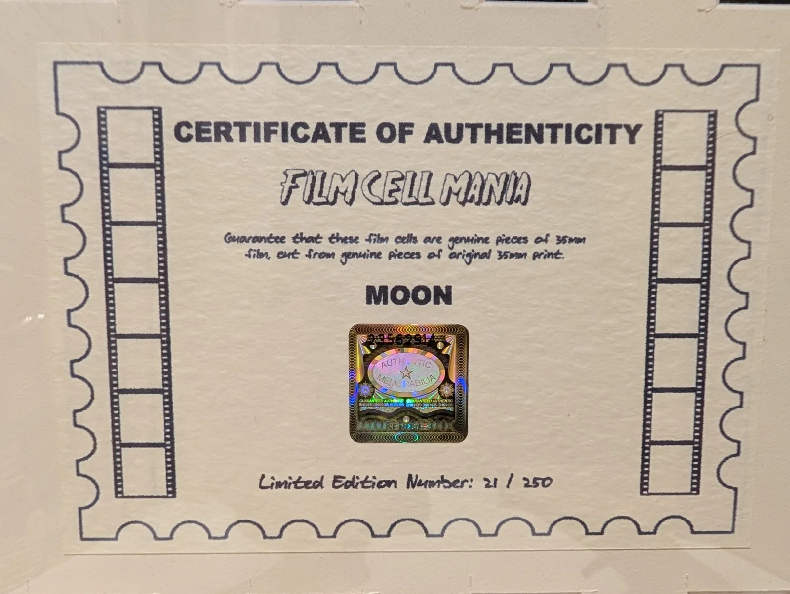 Moon 2009 Film Cell Mania Framed Sam Rockwell Limited Edition 35mm Duncan Jones, изображение 3
