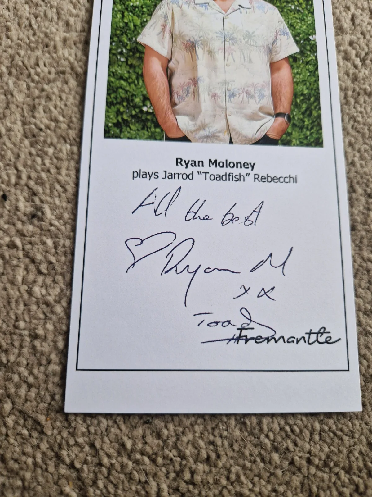 RYAN MOLONEY AS TODY SIGNED 2022 NEIGHBOURS CAST CARD (FINAL CAST), image 2