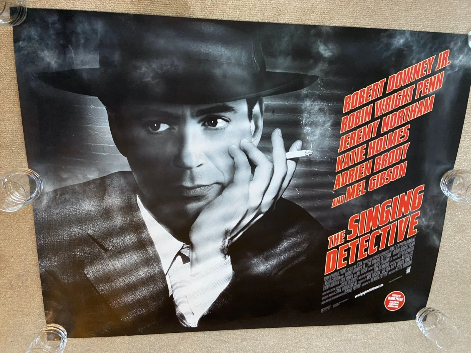 THE SINGING DETECTIVE Rob Downey Orig. UK DS Quad Cinema Poster NEW Rolled 30x40, изображение 2