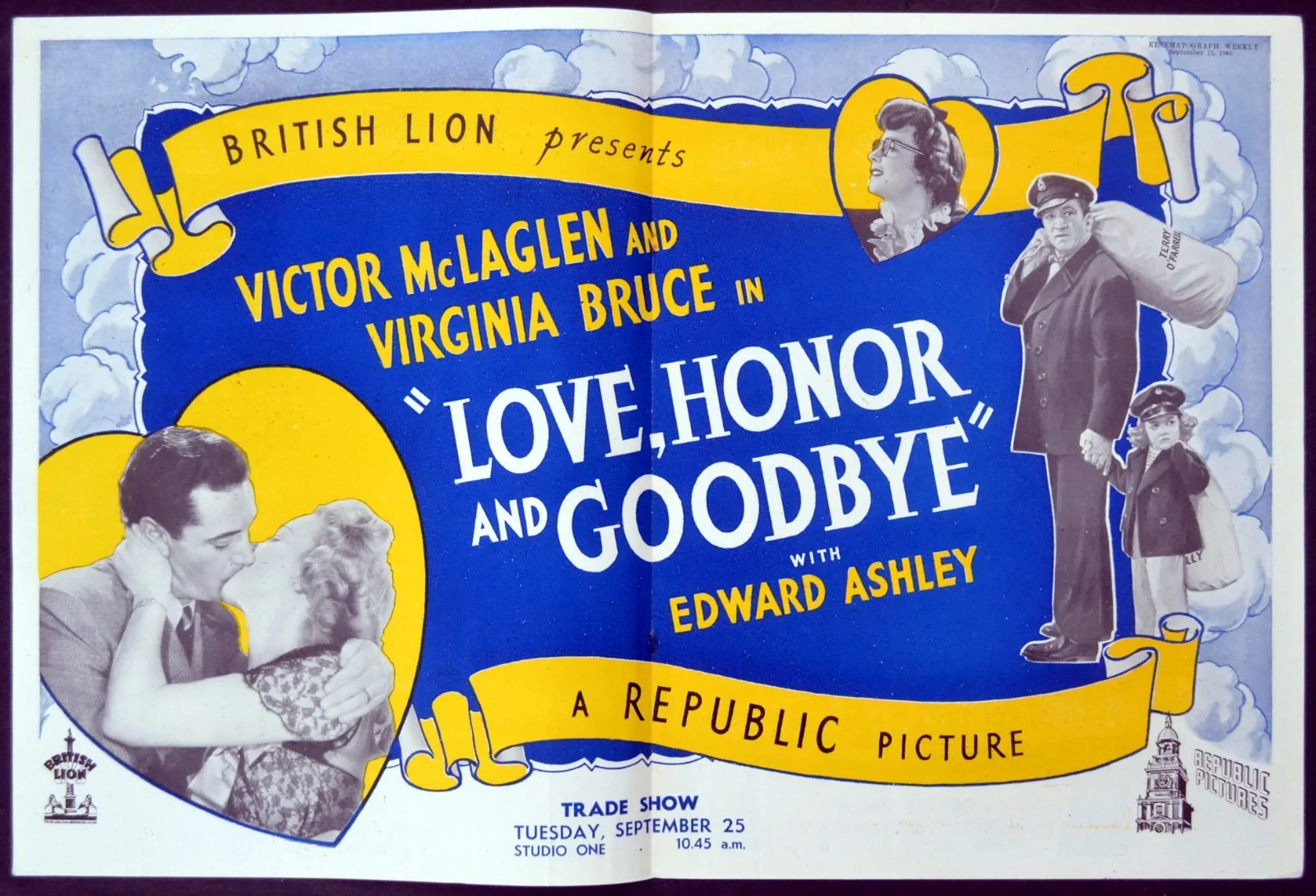 LOVE, HONOR AND GOODBYE 1945 Virginia Bruce STEPPIN’ IN SOCIETY TRADE ADVERT, изображение 2