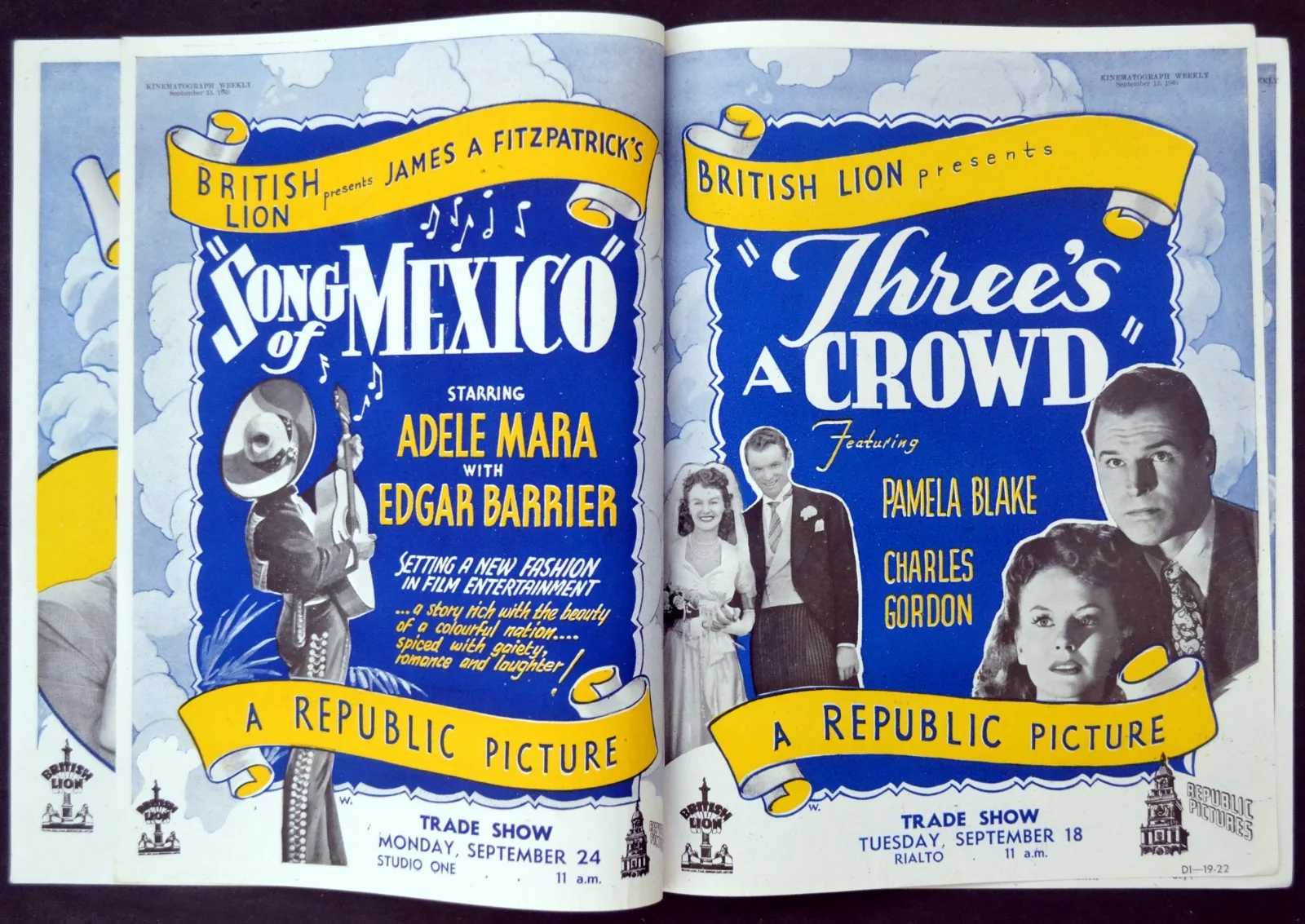 LOVE, HONOR AND GOODBYE 1945 Virginia Bruce STEPPIN’ IN SOCIETY TRADE ADVERT, изображение 3