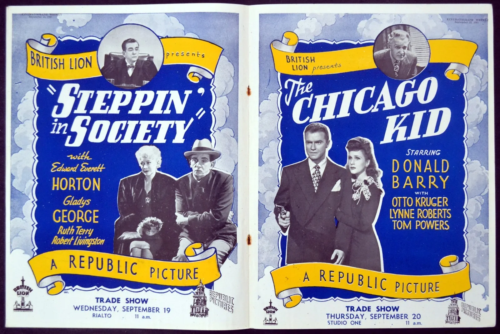 LOVE, HONOR AND GOODBYE 1945 Virginia Bruce STEPPIN’ IN SOCIETY TRADE ADVERT, изображение 4