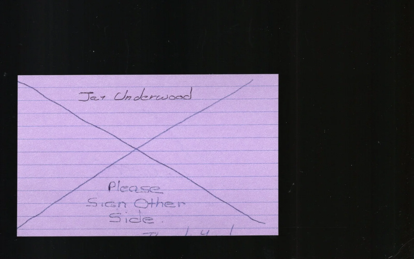 Jay Underwood - Actor * Signed Index Card * The Boy Who Could Fly - Uncle Buck, изображение 2
