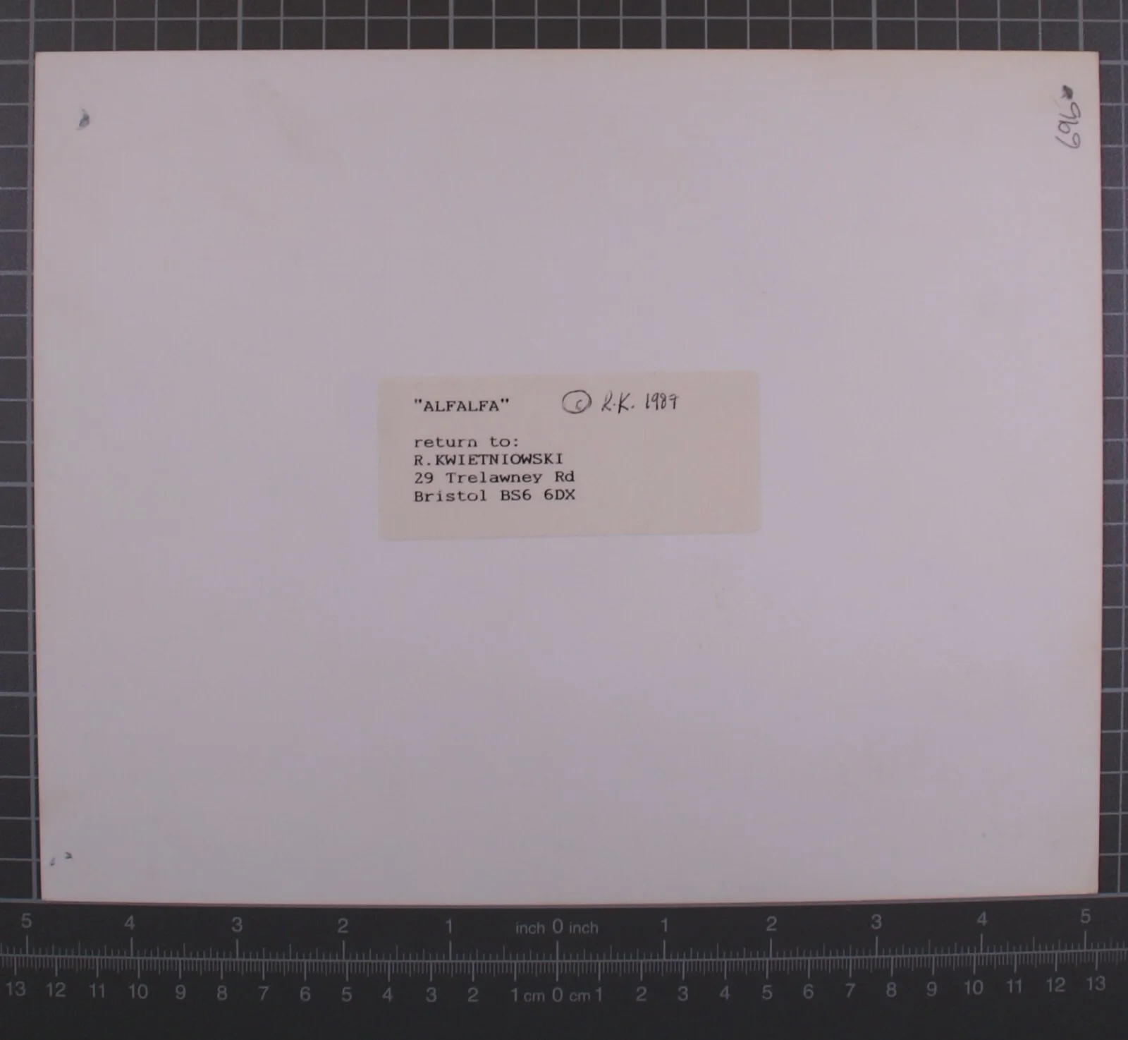 Alfalfa Film Documentary LGBT Photo Original Black And White Promo Stamped 1987, изображение 2