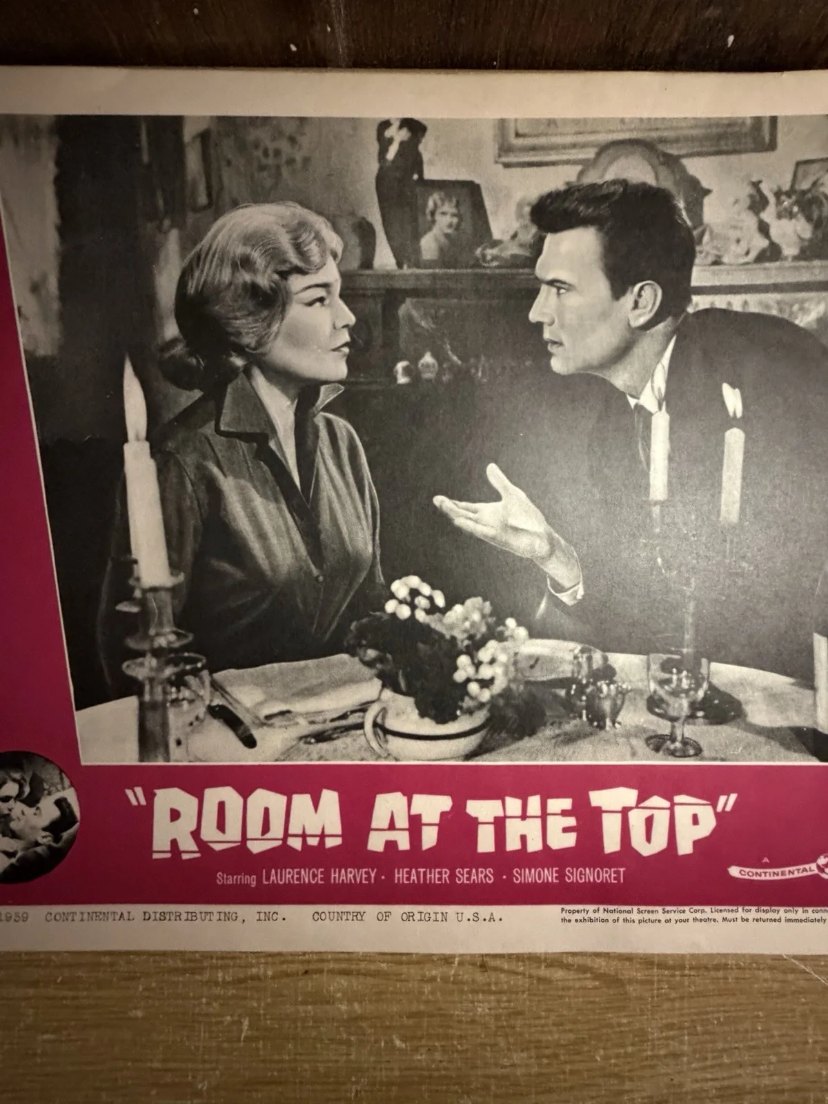 Vintage Lobby Card Promoting 1959 British Film” Room at the Top”, изображение 3