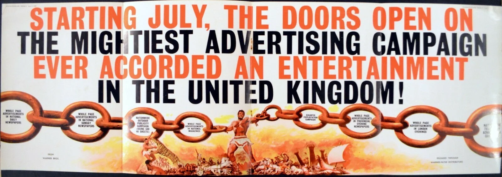 HERCULES UNCHAINED 1959 Steve Reeves, Sylva Koscina, Sylvia Lopez TRADE ADVERT, изображение 2