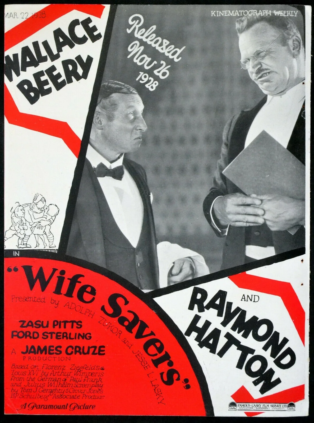 GAY DEFENDER 1928 Richard Dix SERENADE Adolphe Menjou TRADE ADVERT, image 2