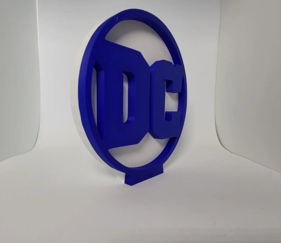 DC Inspired 3D Printed Logo Plaque Sign – Superhero Wall Display – Freestanding, image 2