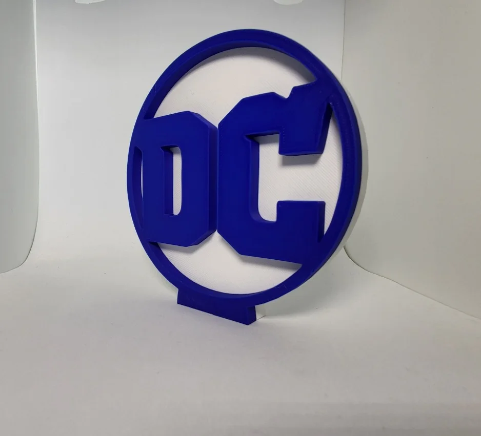 DC Inspired 3D Printed Logo Plaque Sign – Superhero Wall Display – Freestanding, image 3