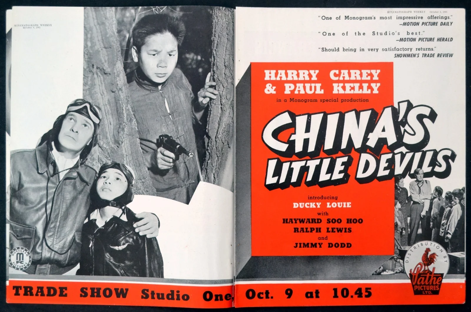 CRIME INC. Leo Carrillo CHINA’S LITTLE DEVILS Harry Carey TRADE ADVERTS, image 2