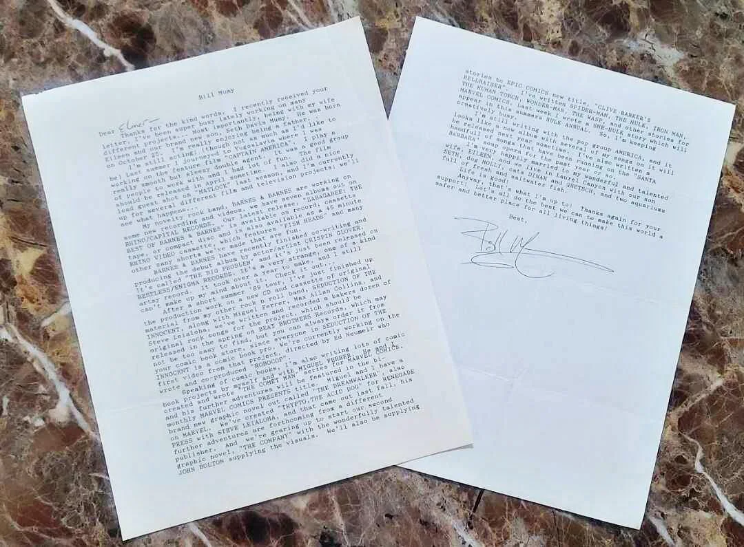 BILL MUMY/Lost in Space TLS Type Letter Autographed, image 2