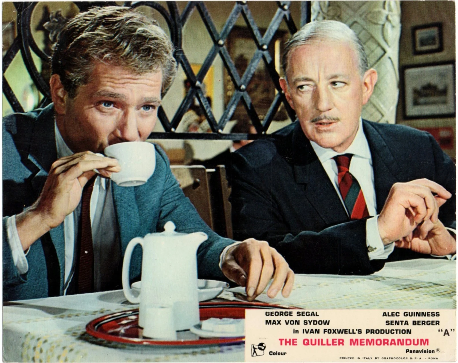 QUILLER MEMORANDUM 1966 George Segal Alec Guinness UK 10x8 LOBBY SET, image 2