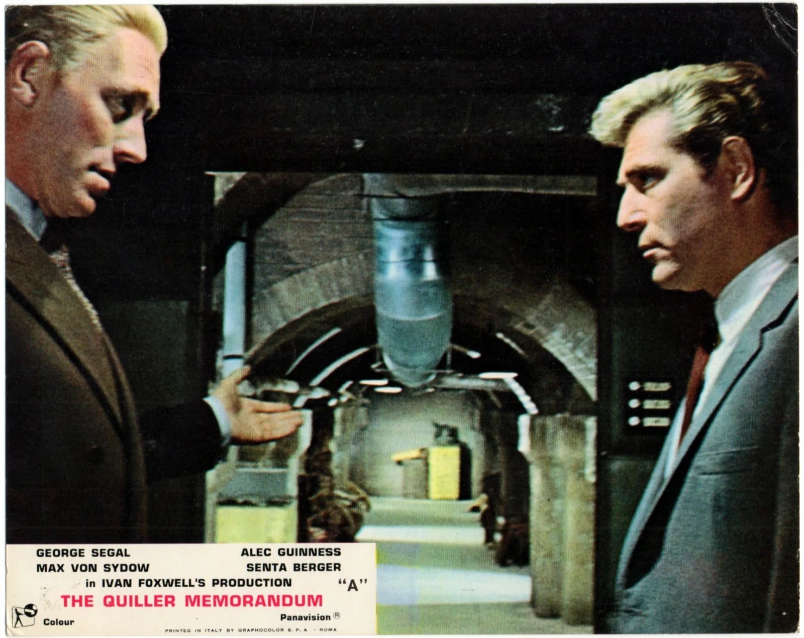 QUILLER MEMORANDUM 1966 George Segal Alec Guinness UK 10x8 LOBBY SET, image 3