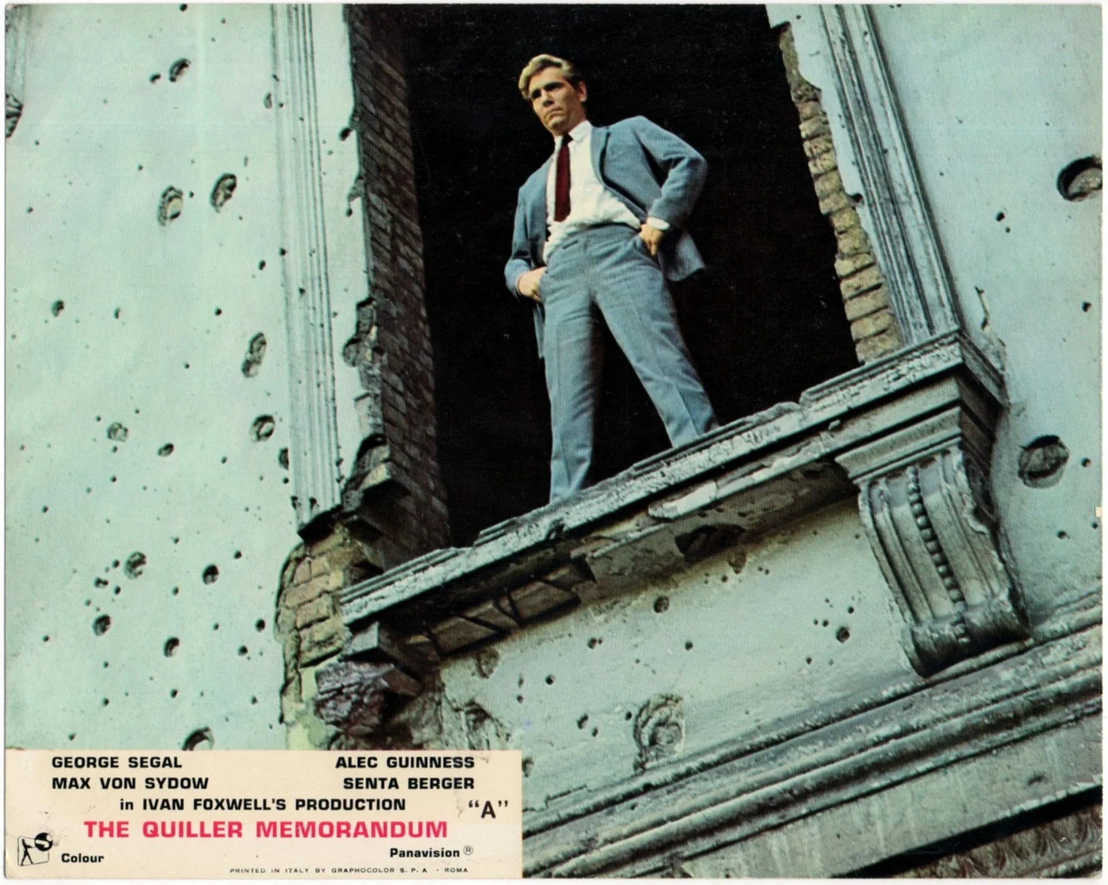 QUILLER MEMORANDUM 1966 George Segal Alec Guinness UK 10x8 LOBBY SET, image 5