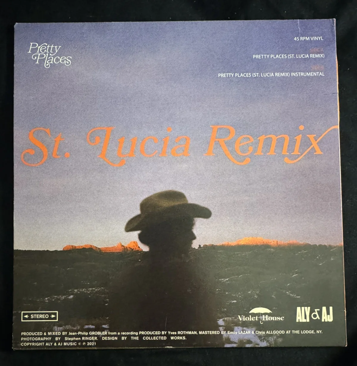 AUTOGRAPHED Pretty Places St. Lucia Remix (7” Vinyl) - SIGNED by Aly & AJ, image 2