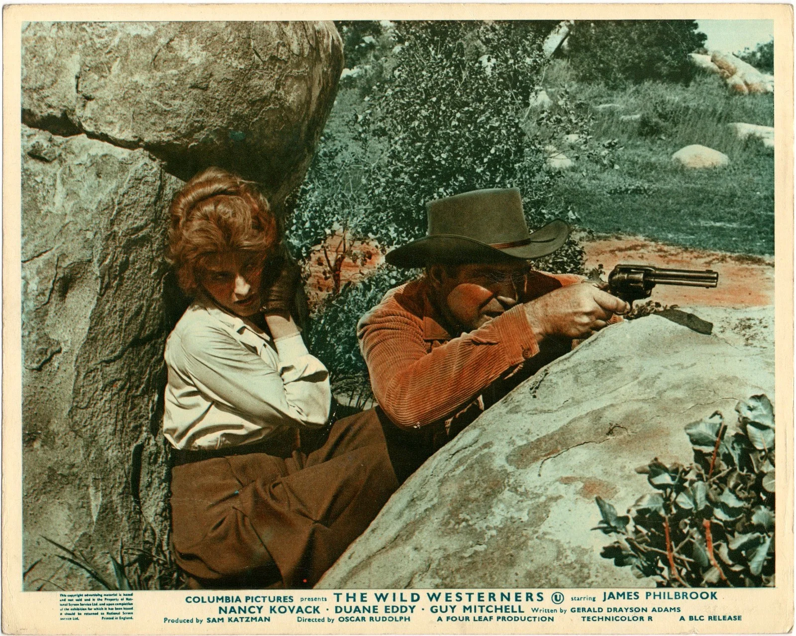 WILD WESTERNERS 1962 James Philbrook, Nancy Kovack 4 10x8 LOBBY CARDS, изображение 2
