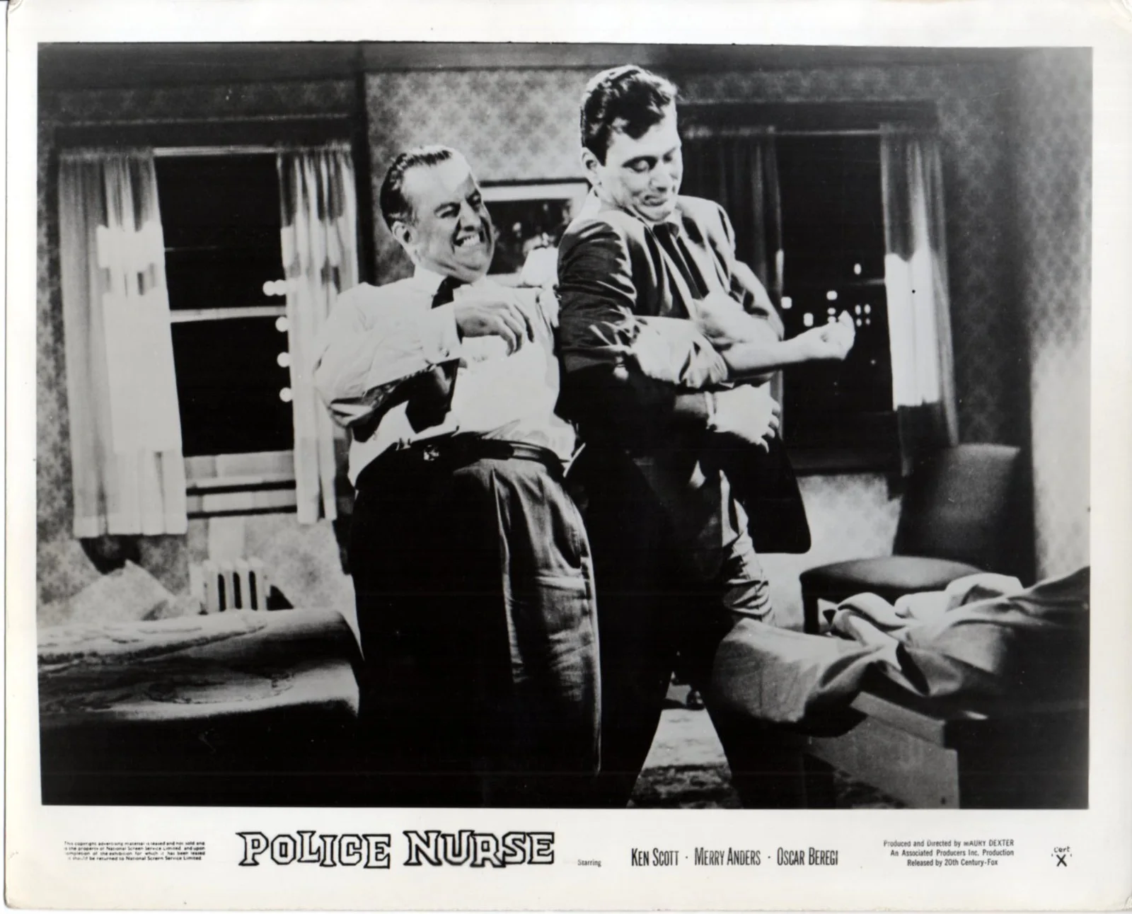 POLICE NURSE 1963 Ken Scott, Merry Anders, Oscar Beregi 7 UK 10x8 LOBBY CARDS, изображение 2