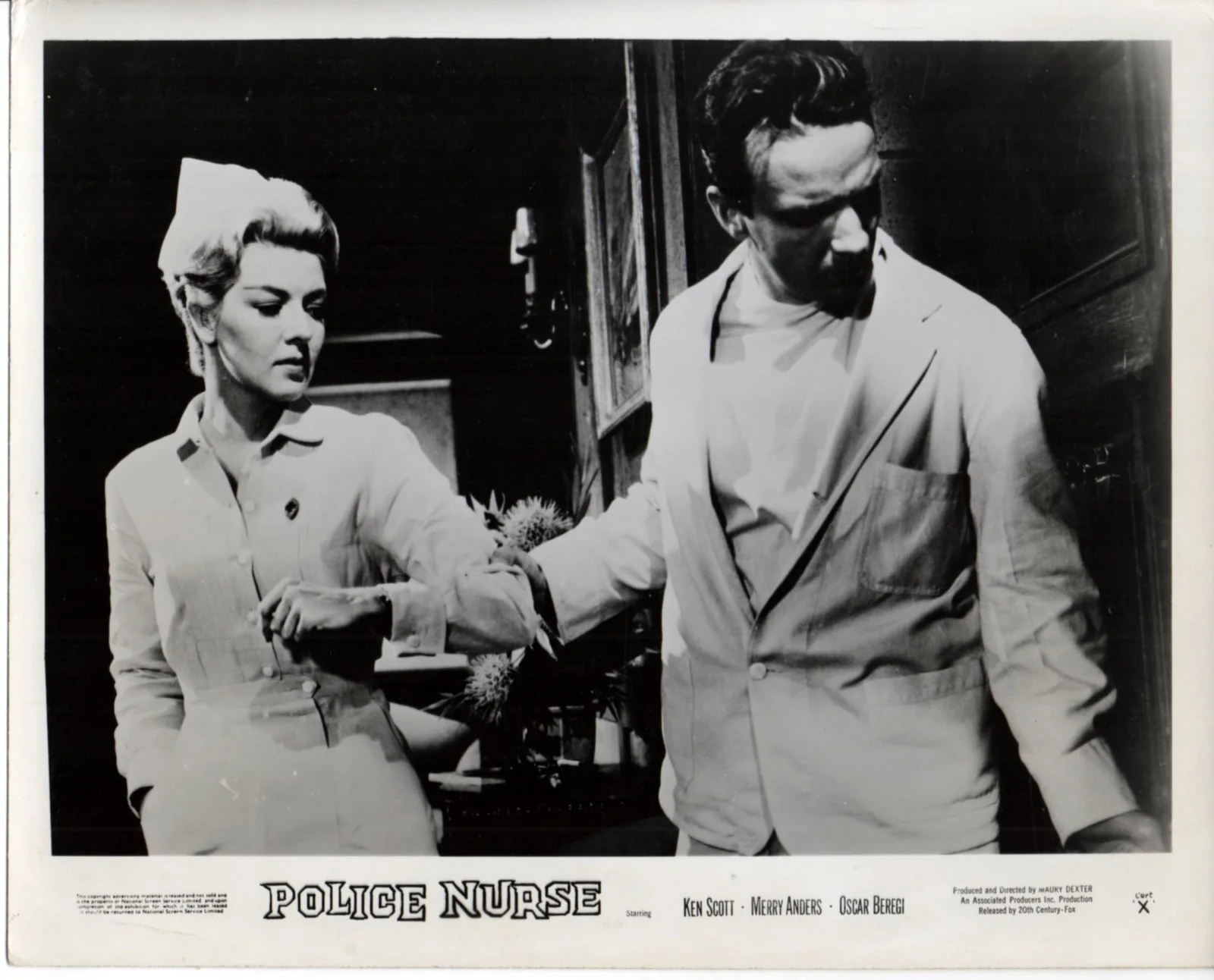 POLICE NURSE 1963 Ken Scott, Merry Anders, Oscar Beregi 7 UK 10x8 LOBBY CARDS, изображение 4