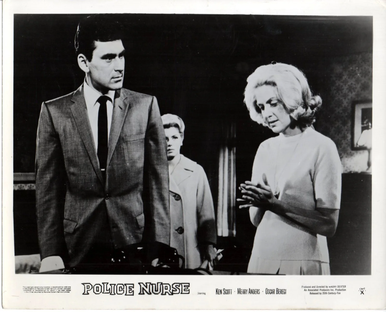 POLICE NURSE 1963 Ken Scott, Merry Anders, Oscar Beregi 7 UK 10x8 LOBBY CARDS, изображение 5