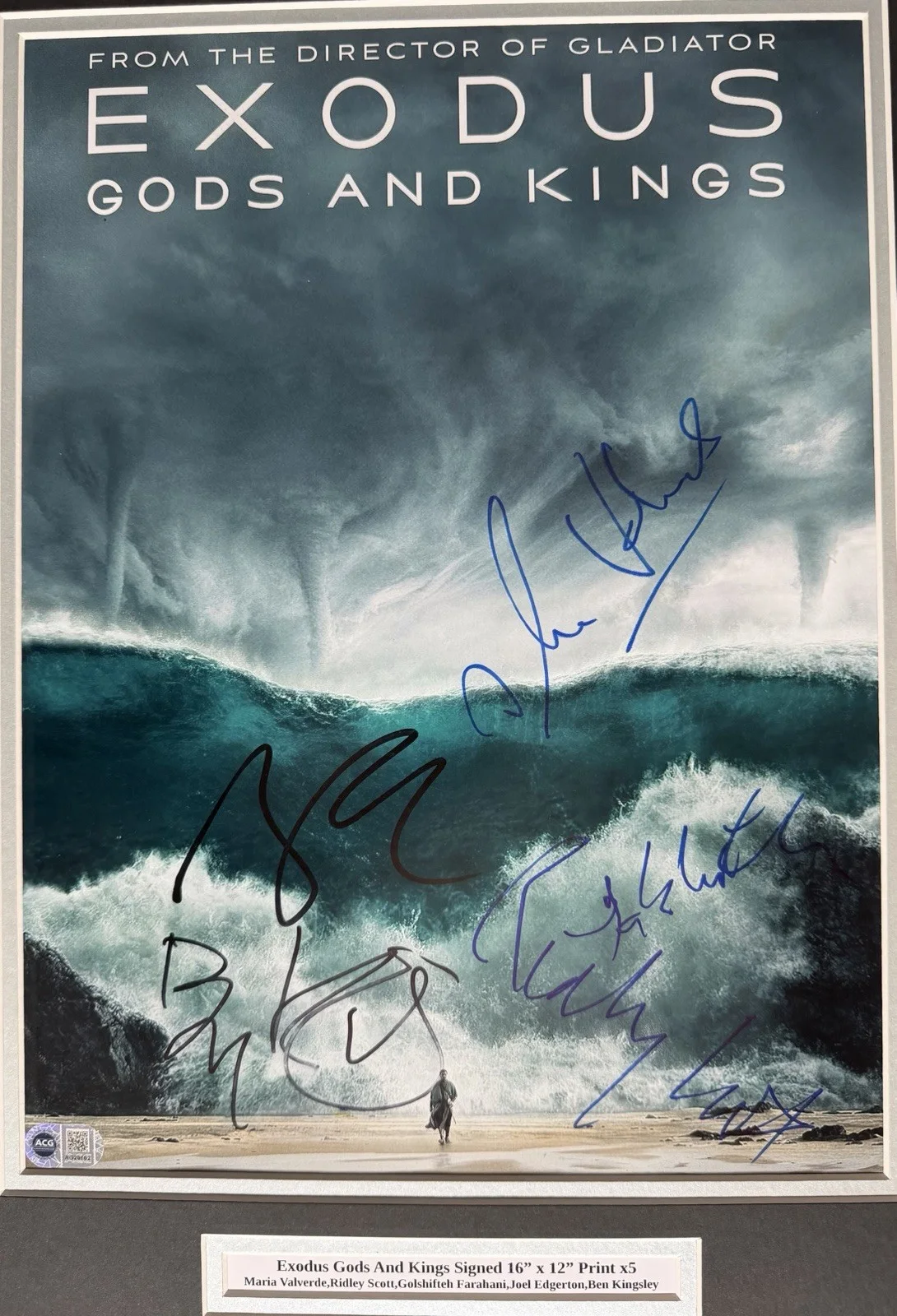 Exodus Gods & Kings Signed X5 Ridley Scott,Ben Kingsley Framed 16”X12” Print, image 2