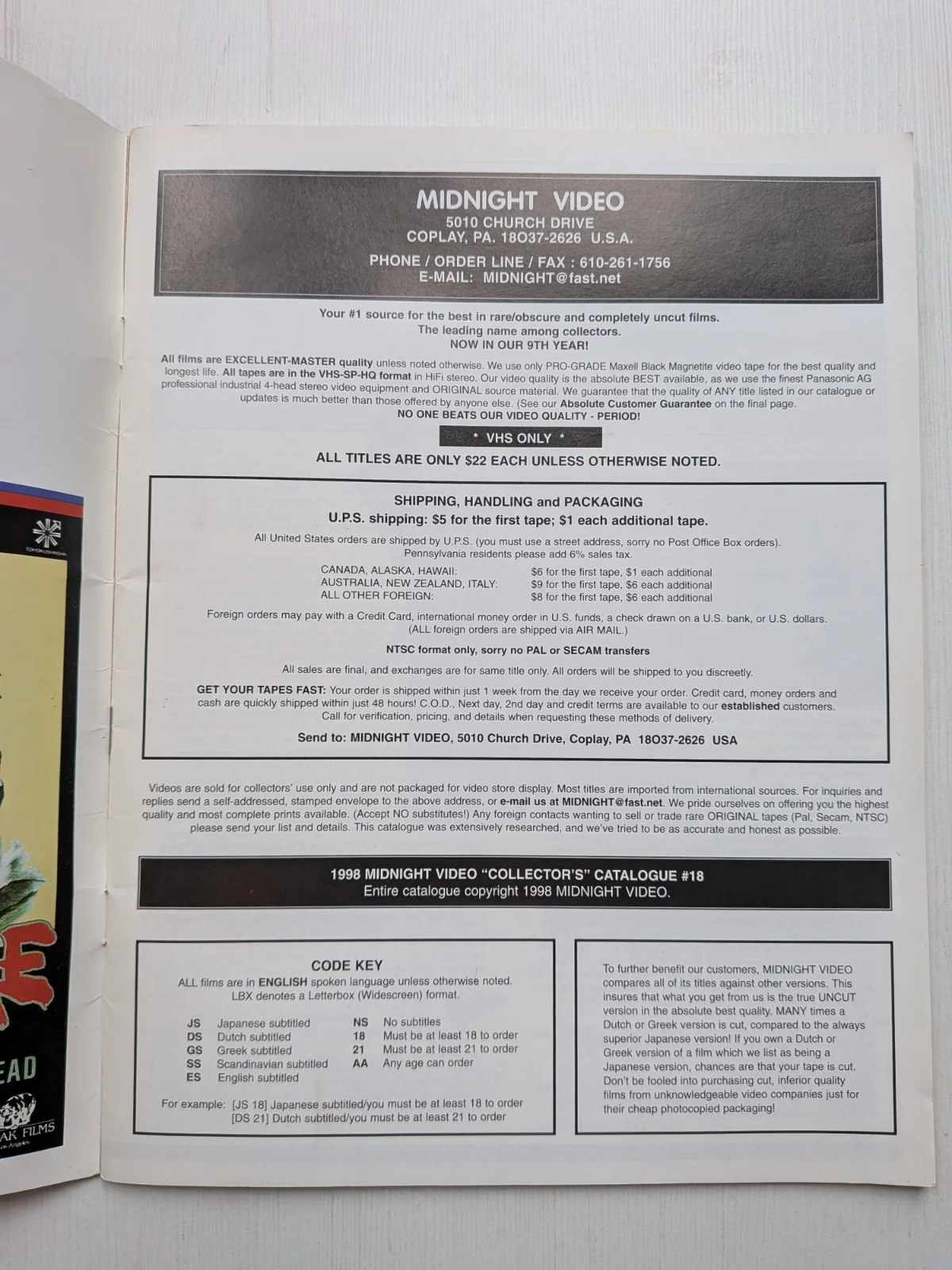Midnight Video Collector's Catalogue #18 - 1998, image 4