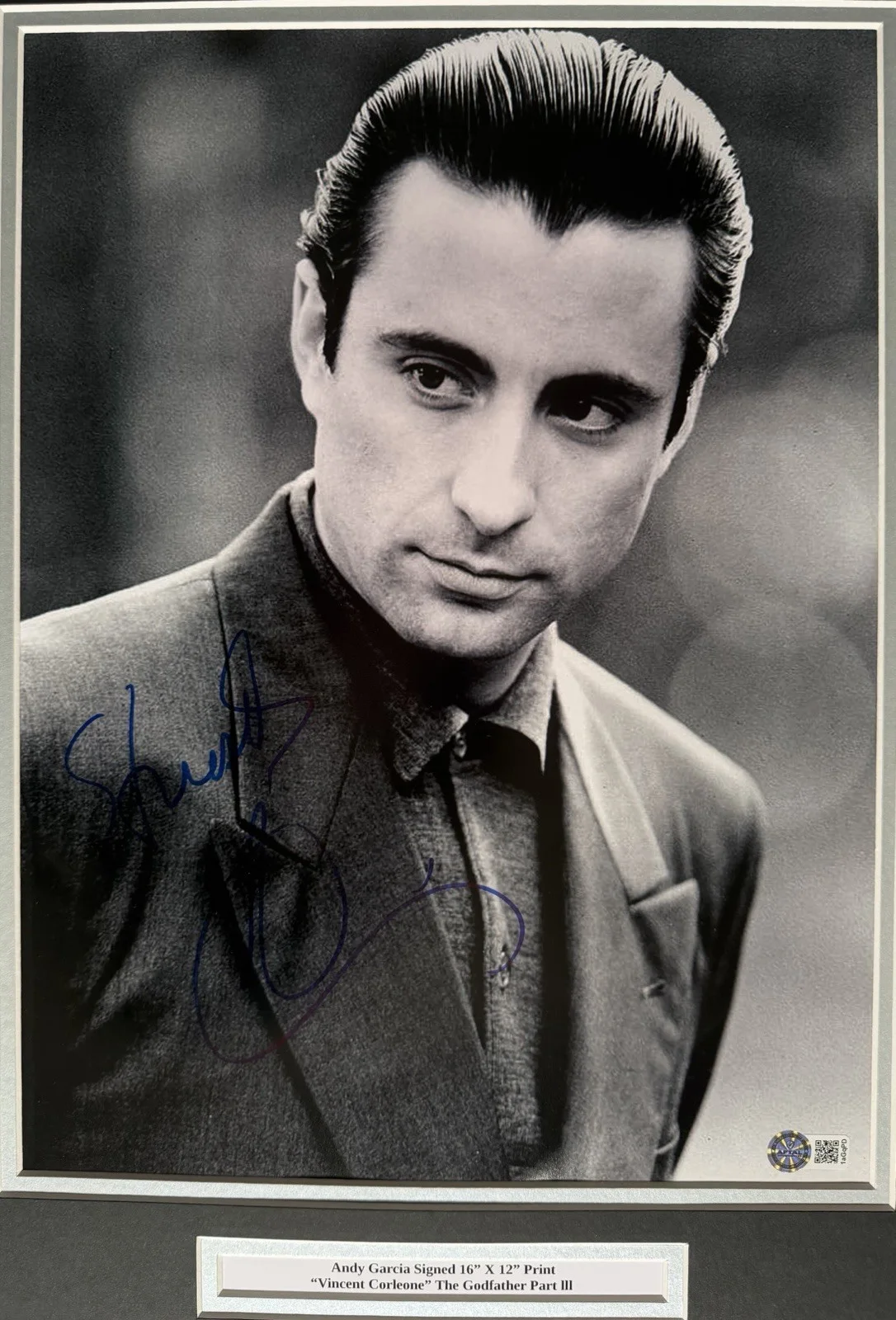 Andy Garcia “The Godfather Part III” Signed Framed 16”X12” Photograph Display, image 2