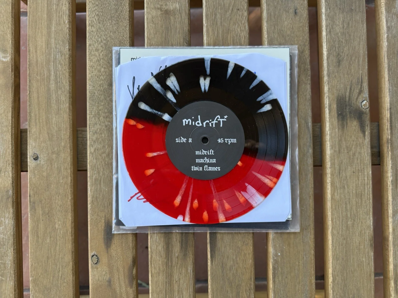 Midrift EP 2024 Red and Black Vinyl Autographed/Signed by band members, изображение 3
