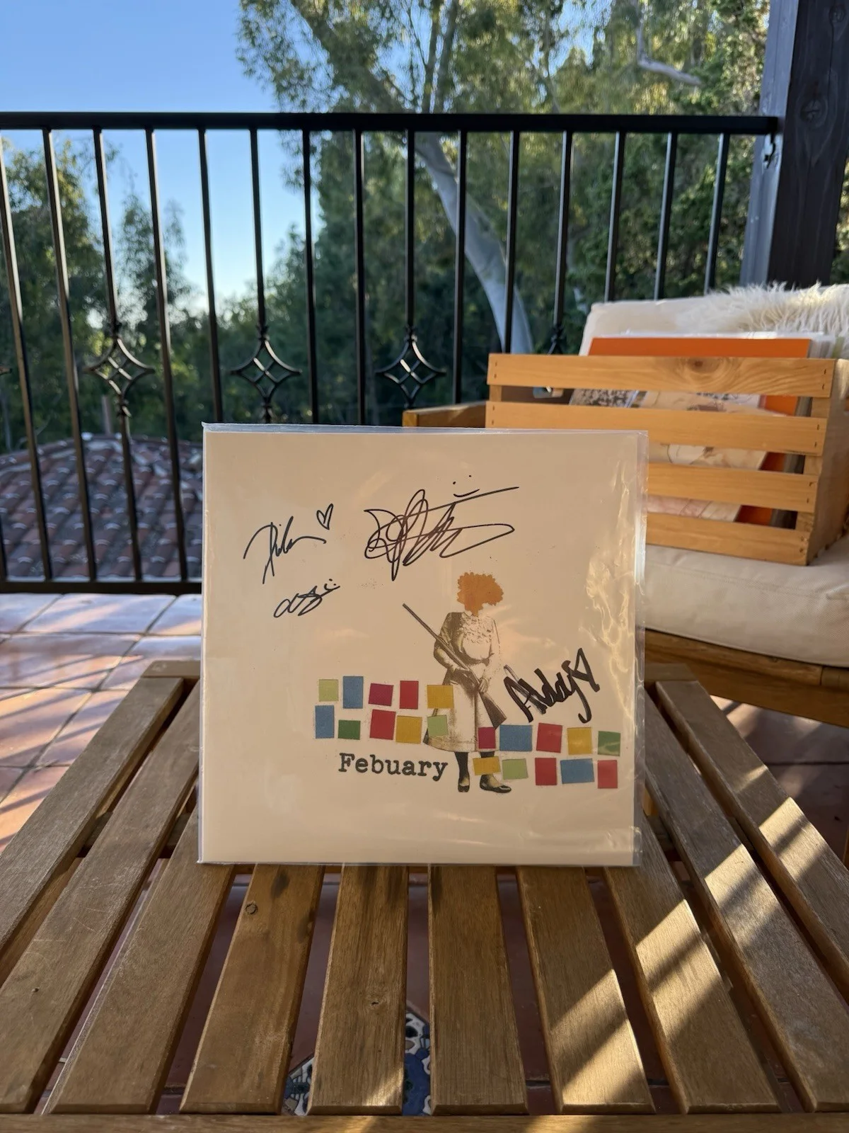 February Screamo Vinyl Black and Blue Variant Autographed/signed by Band, image 2