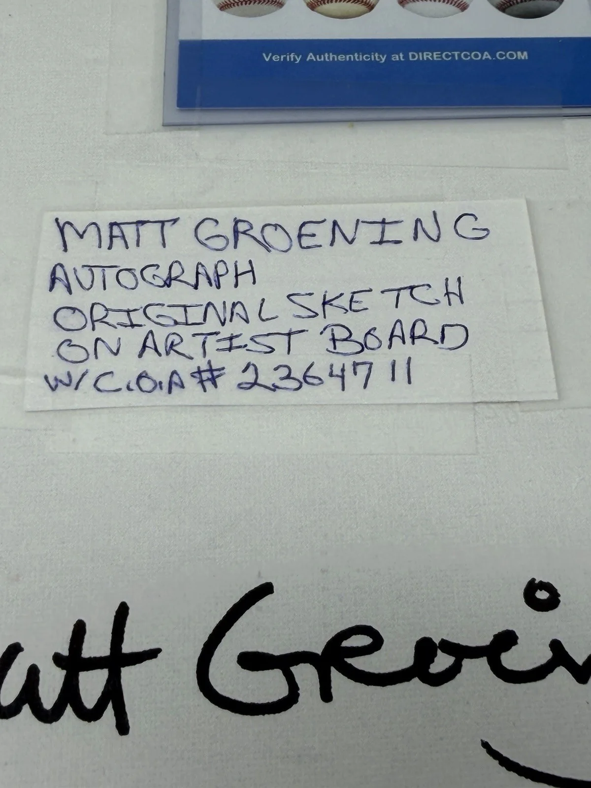 Matt Groening — Matt Groening Signed Bart Simpson Original Sketch w COA #2364711, image 3