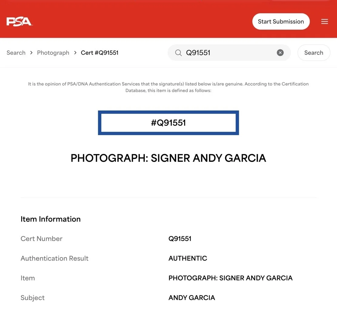 Andy Garcia Signed And Framed Photo 16x13 PSA/DNA Authentic, image 4