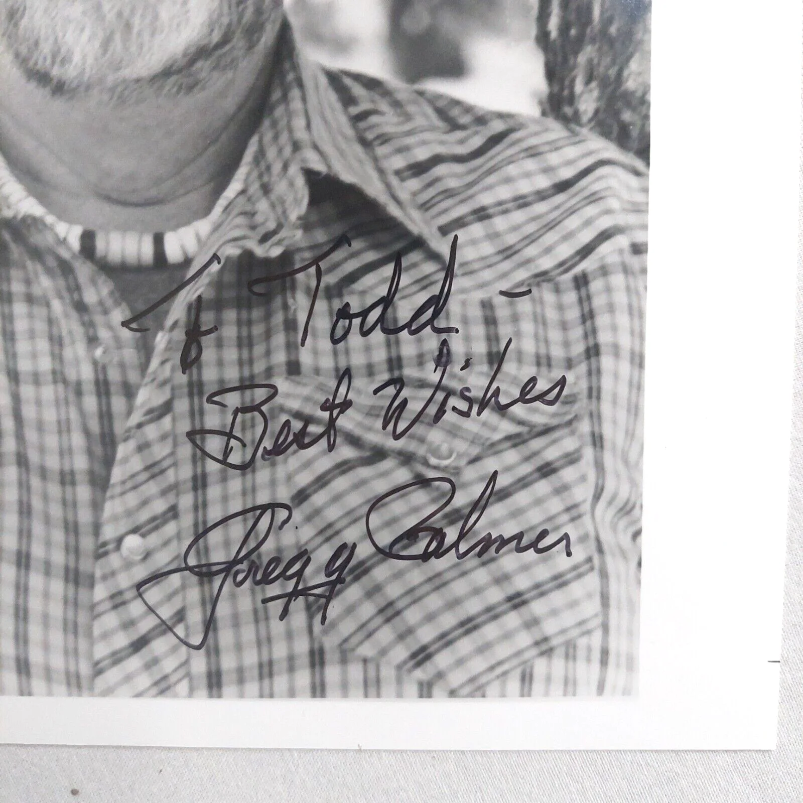 Gregg Palmer — Gregg Palmer Signed 8x10 Photo Autograph Personalized To Todd Western Actor, изображение 2