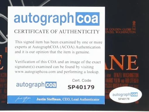Denzel Washington — Denzel Washington Signed Auto 8x10 Photo The Hurricane Inscribed God Bless COA, изображение 2