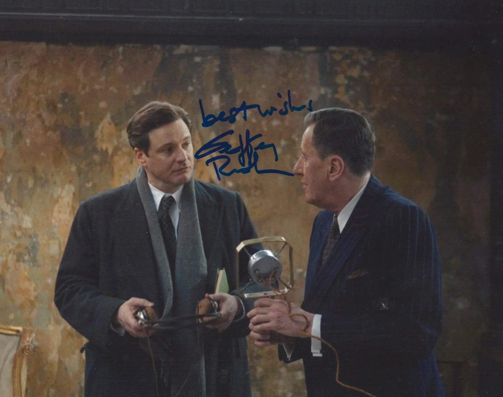 Geoffrey Rush — Geoffrey Rush signed King's Speech 8x10 Photo. “Best Wishes”. Oscar Winner