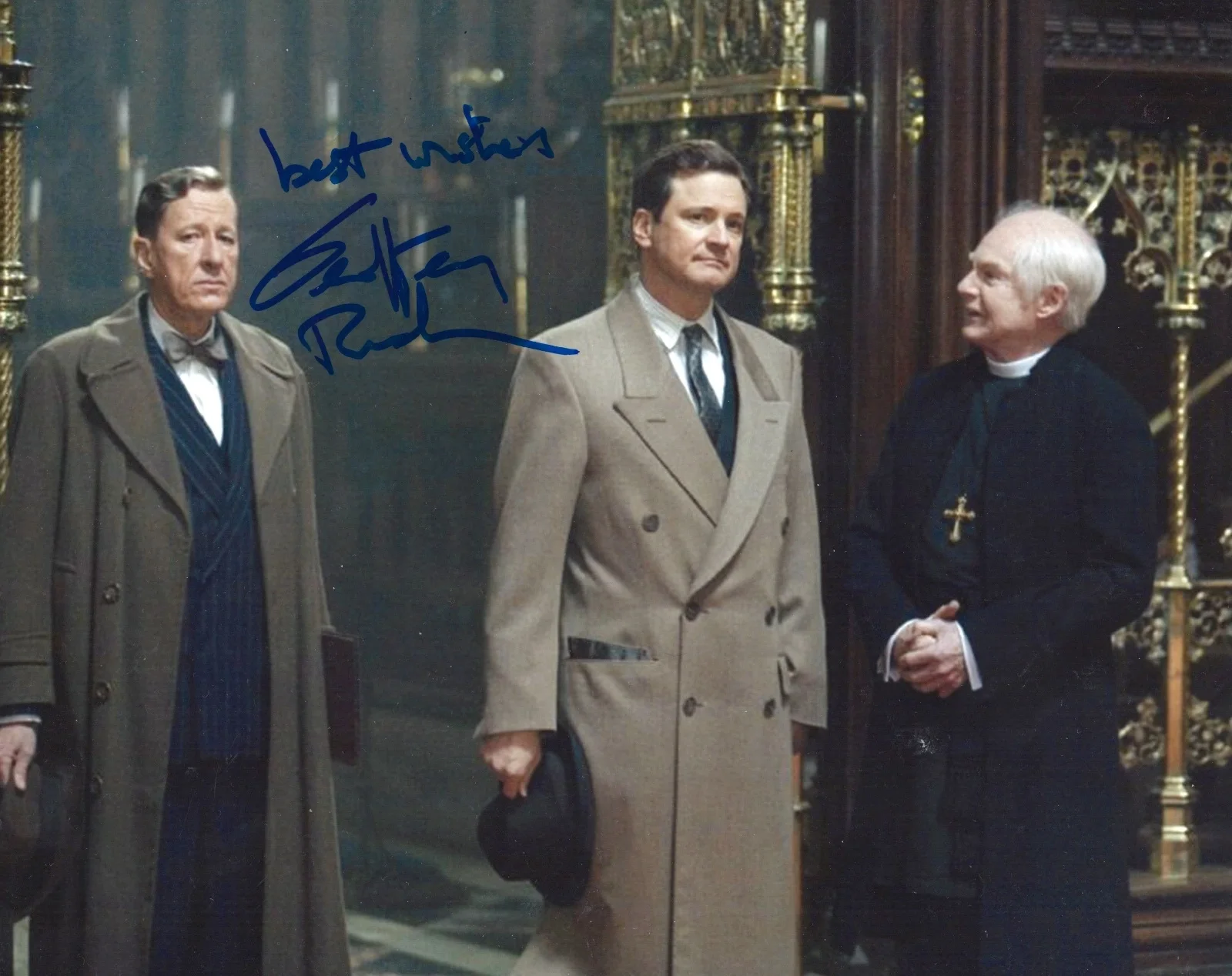 Geoffrey Rush — Geoffrey Rush signed King's Speech 8x10 Photo “Best Wishes” Oscar Winner
