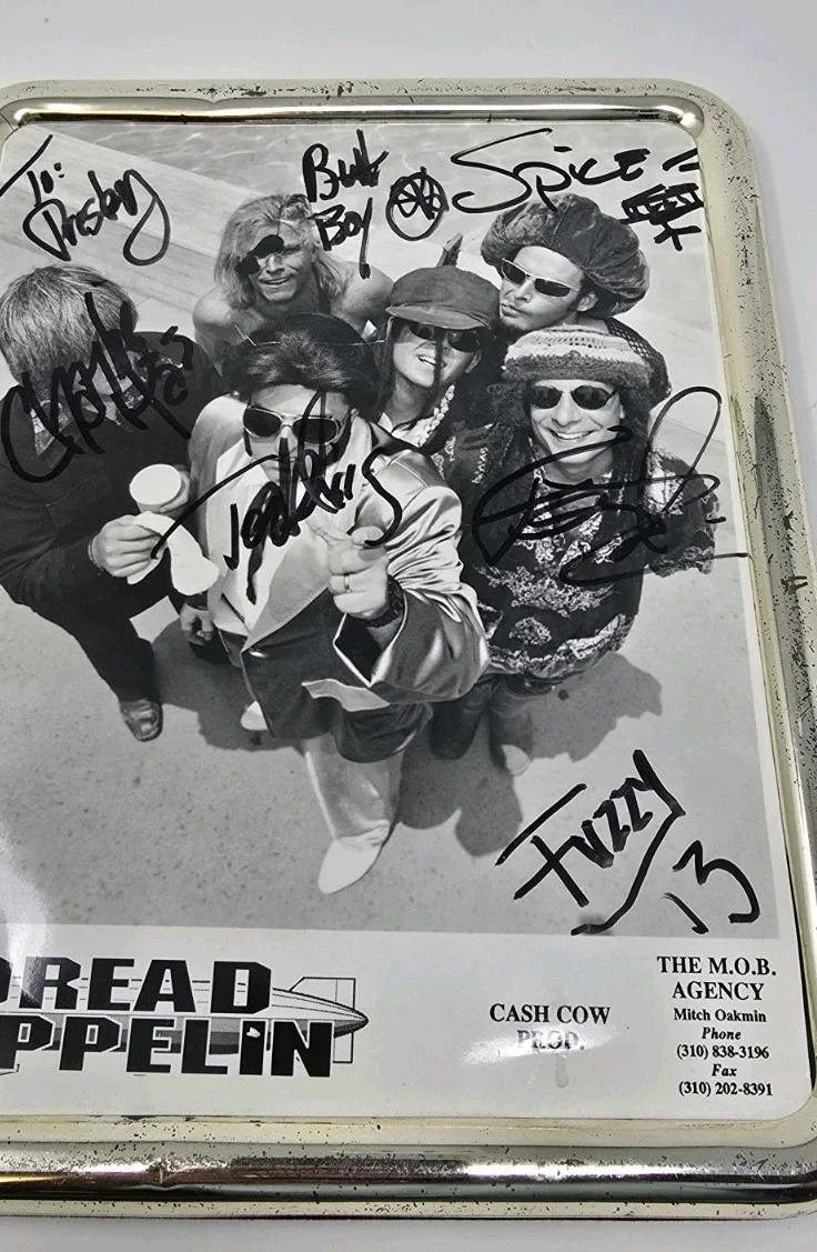 Vintage Dread Zeppelin Autographed Press Photo Cash Cow Prod. The Mob Agency, image 2