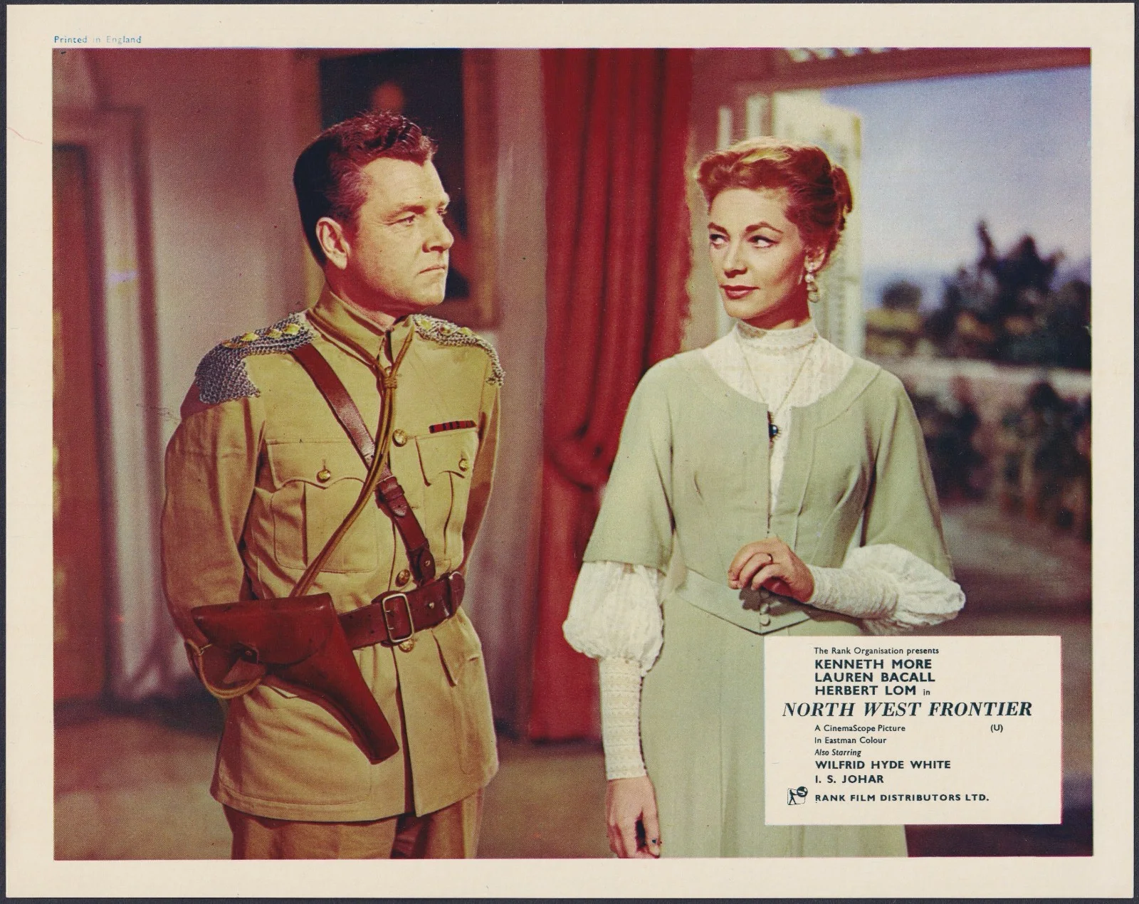 North West Frontier 8x ORIGINAL UK FOH Lobby Cards Kenneth More Lauren Bacall 59, изображение 2