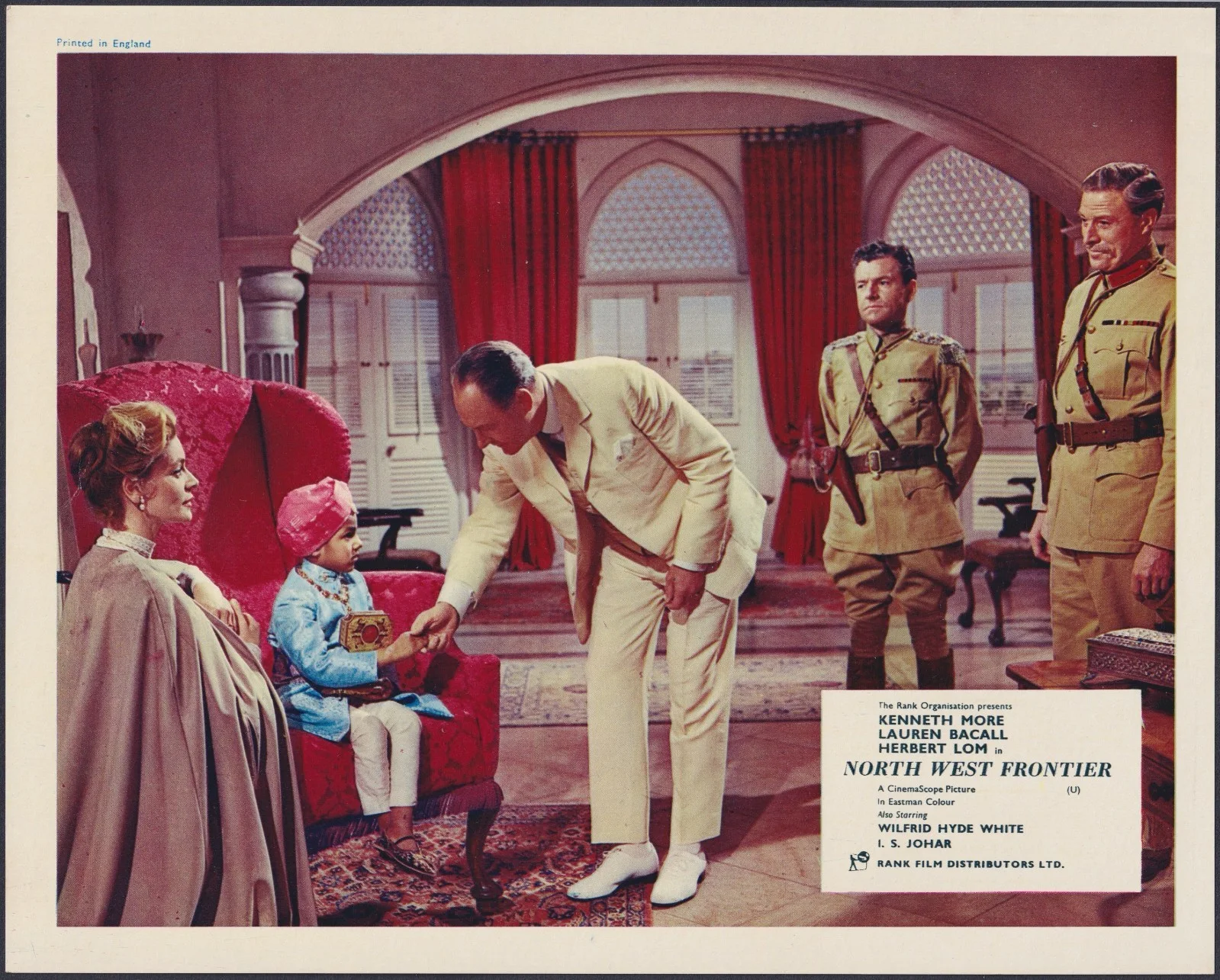 North West Frontier 8x ORIGINAL UK FOH Lobby Cards Kenneth More Lauren Bacall 59, изображение 4