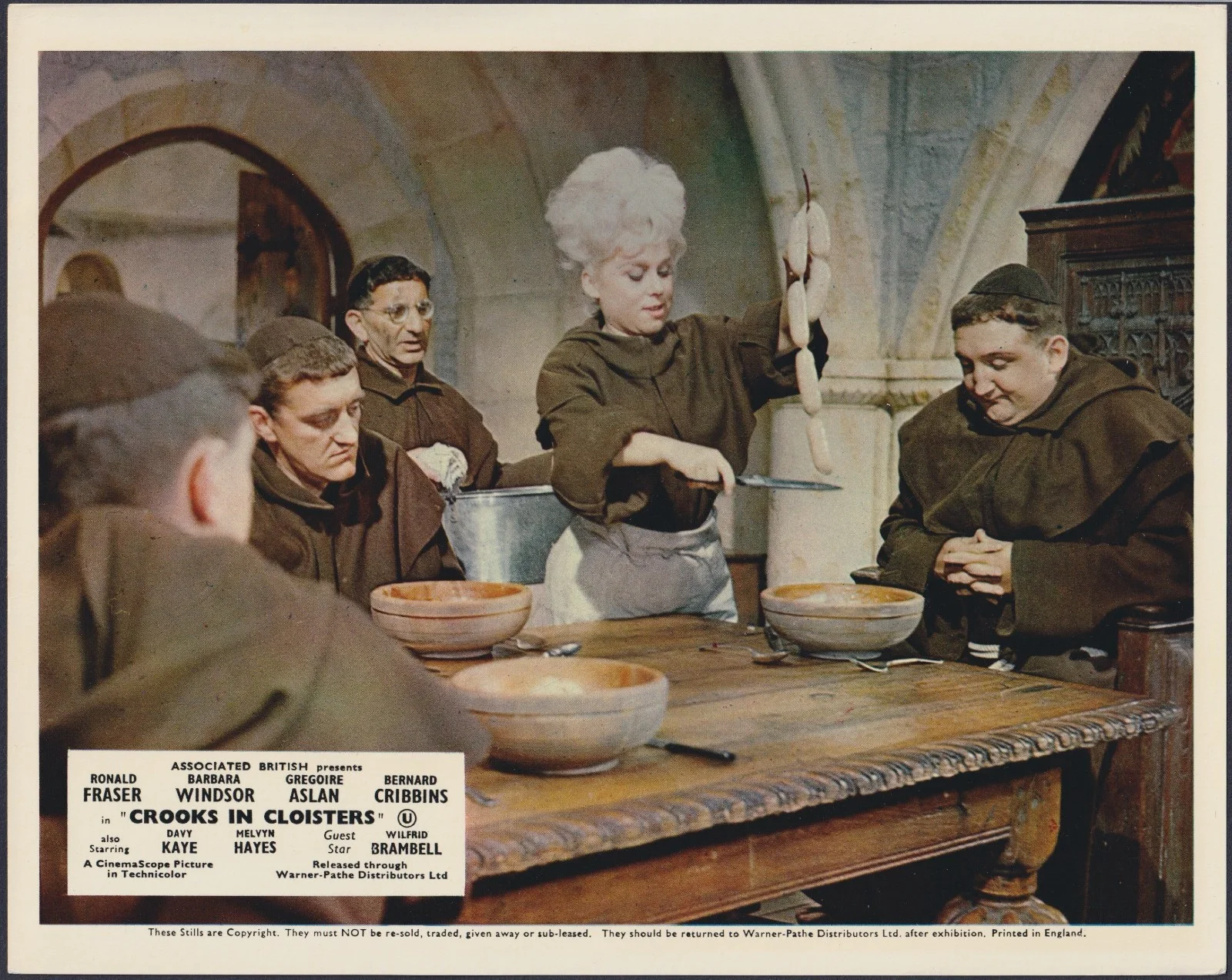 Crooks in Cloisters 8x ORIGINAL UK FOH Lobby Cards Barbara Windsor Ronald Fraser, изображение 2
