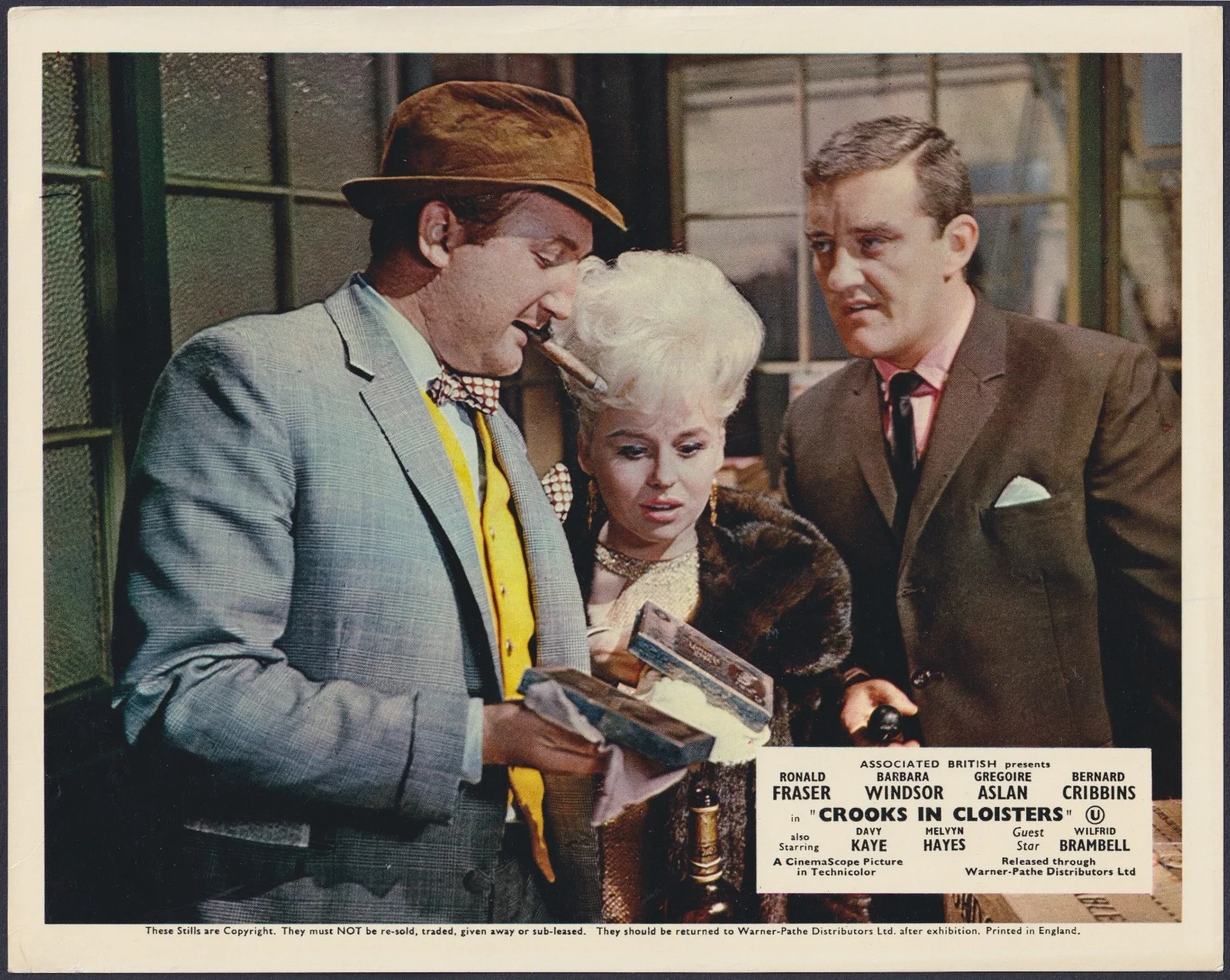 Crooks in Cloisters 8x ORIGINAL UK FOH Lobby Cards Barbara Windsor Ronald Fraser, изображение 3