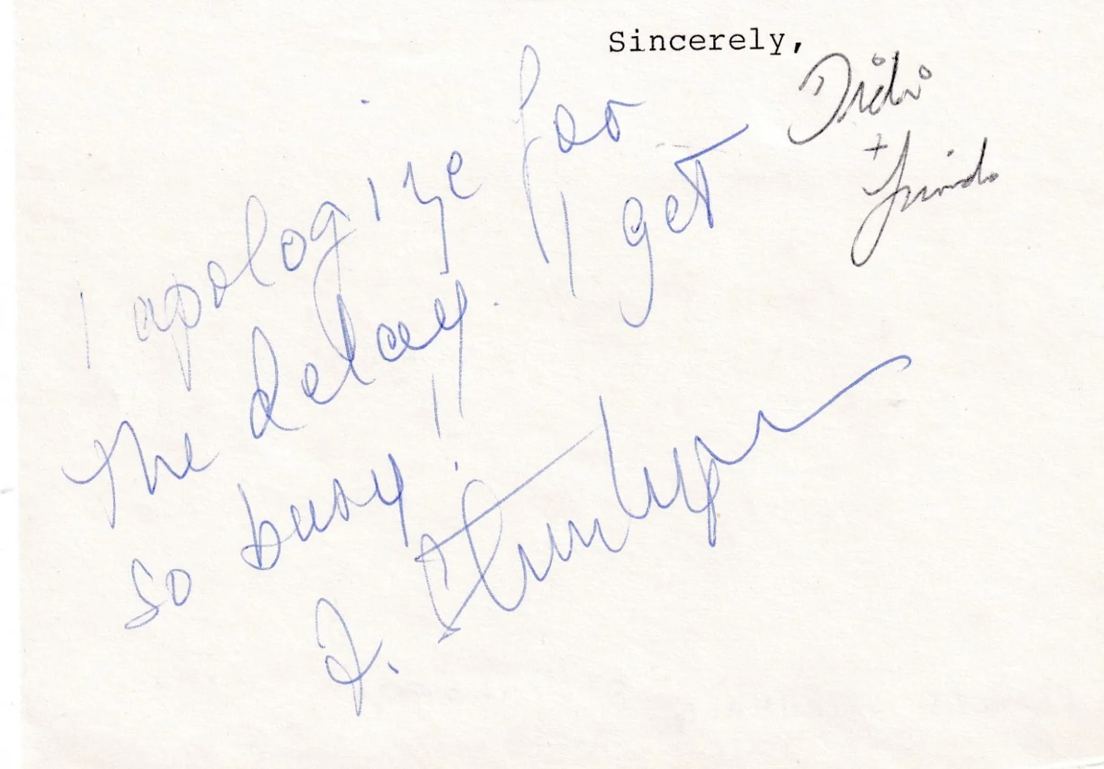 FRANCES STERNHAGEN — FRANCES STERNHAGEN . Autograph . Hand signed . 4-5 Inch . Very good condition .